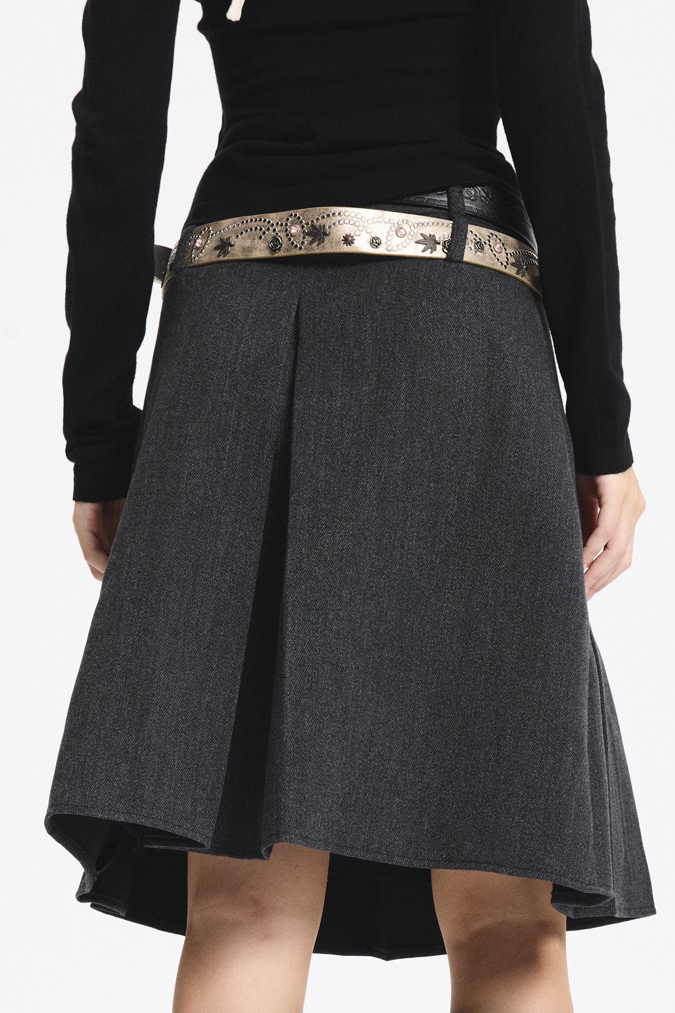 LEONSENSE Essential Pleated Wool-Blend Skirt