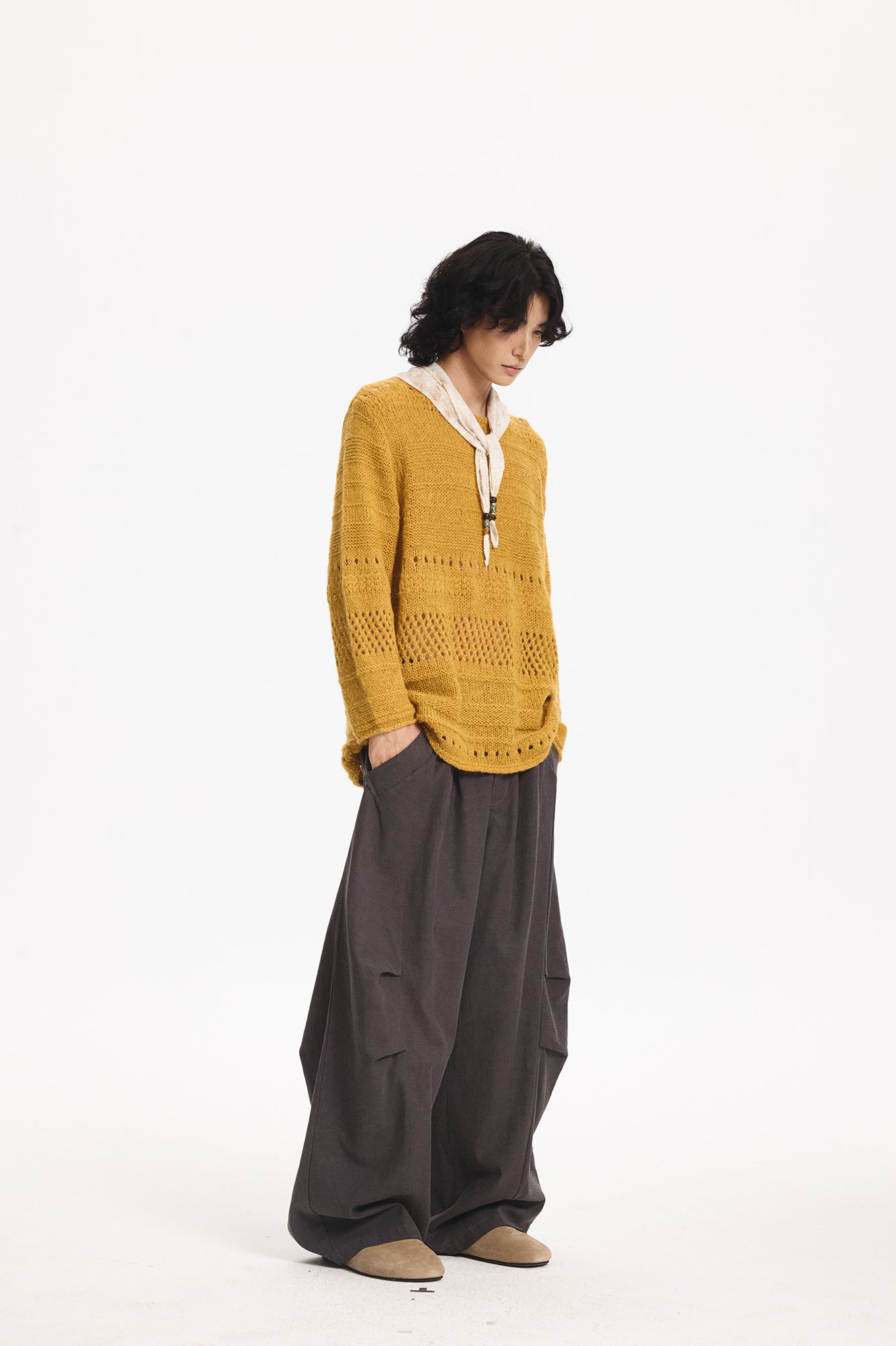 LEONSENSE Mohair-Blend Open-Knit Oversized Sweater