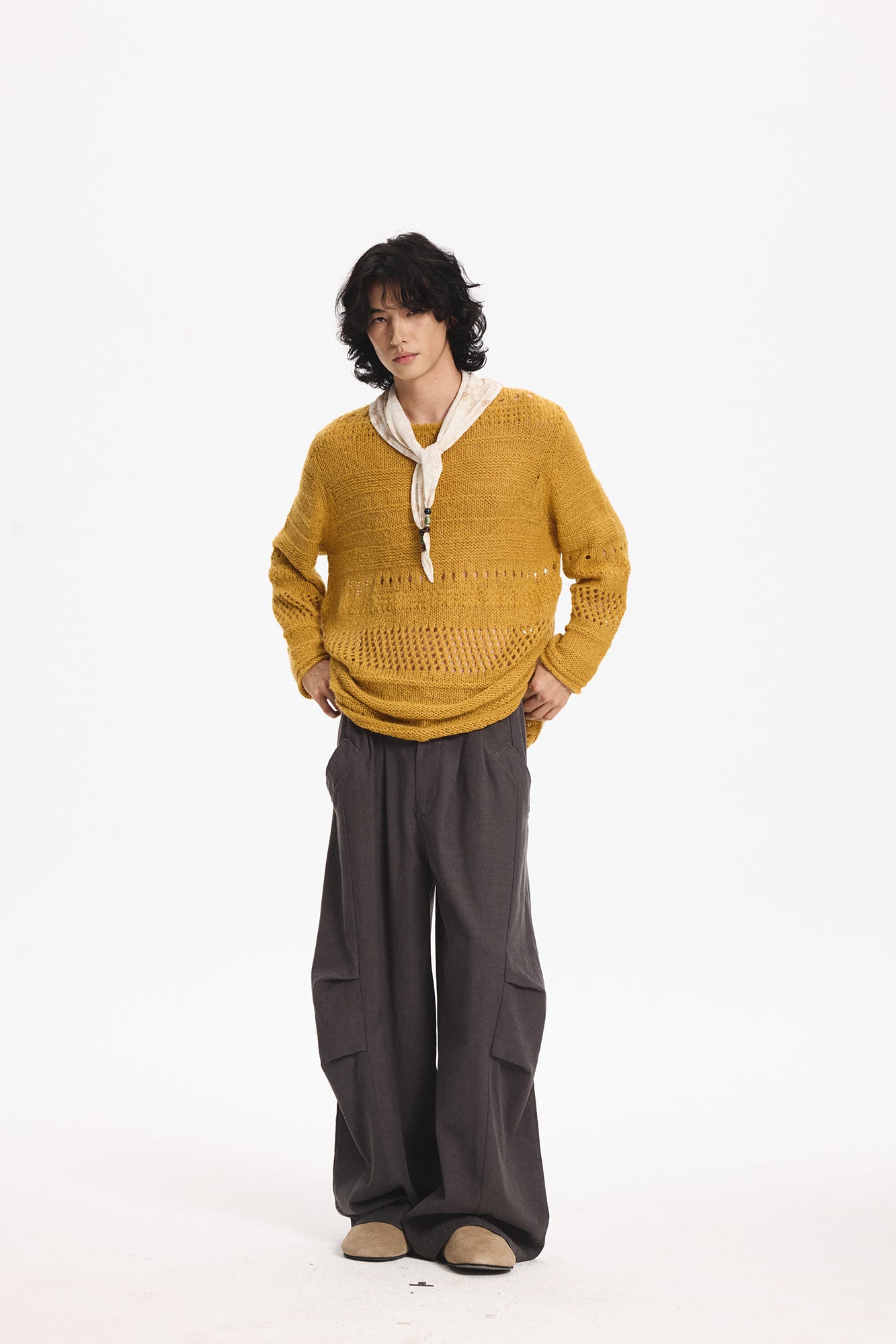 LEONSENSE Mohair-Blend Open-Knit Oversized Sweater