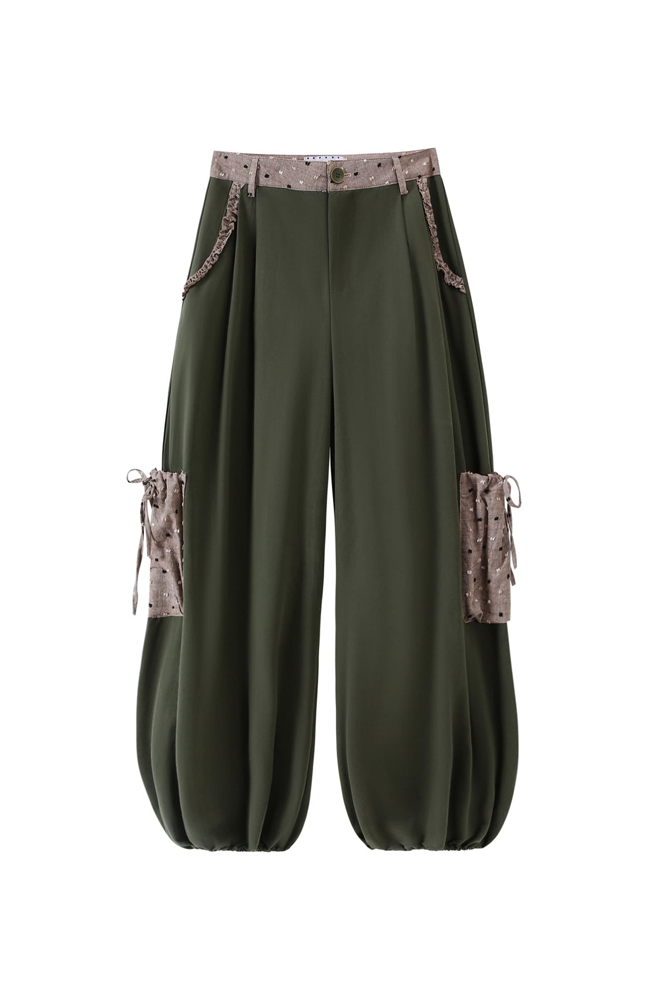 UNSOCIAL NIGHT Contrast Pouch-Pocket Balloon Cargo Pants
