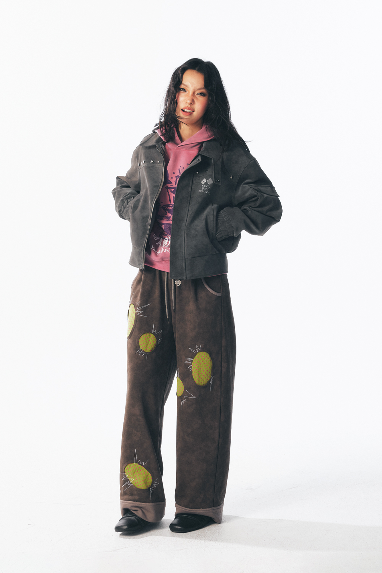 1997 POSTOFFICE Star Patch Studded Cropped Jacket