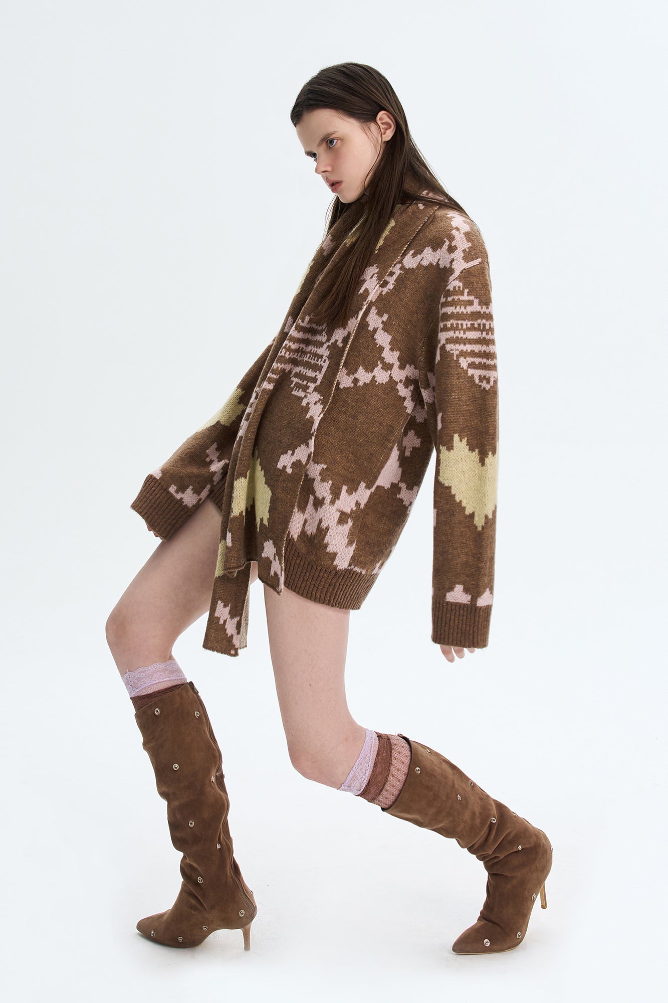 THE NEVERMORE Pixel Heart Jacquard Sweater