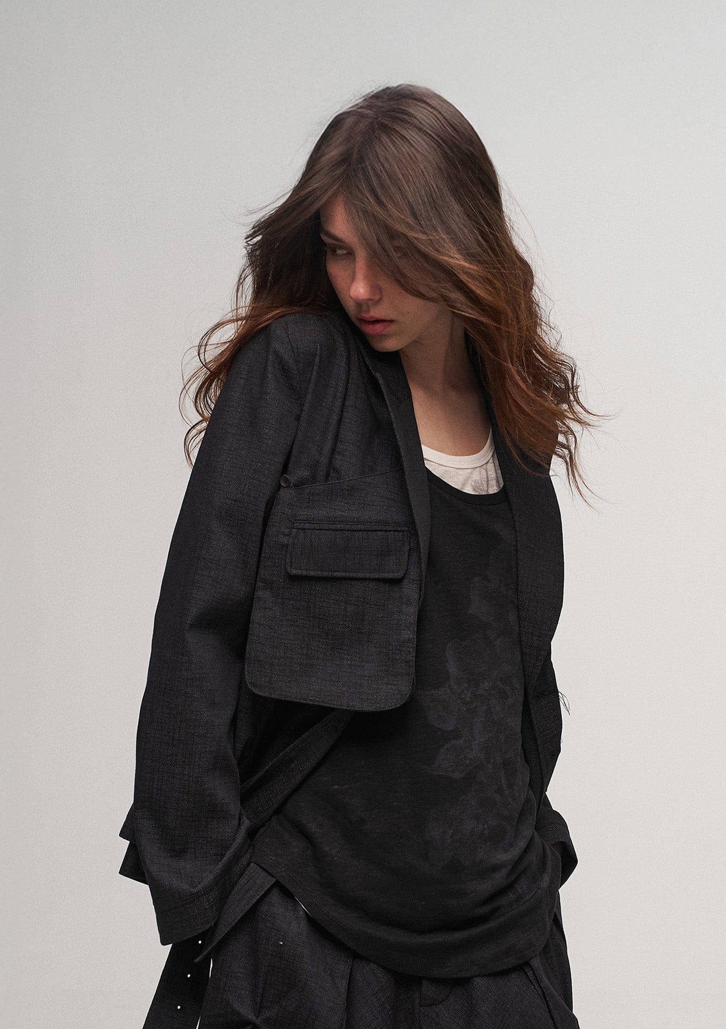 ILNya Nieternite Nifutur Asymmetric Pocket Multi-Button Blazer, premium urban and streetwear designers apparel on PROJECTISR.com, ILNya Nieternite Nifutur