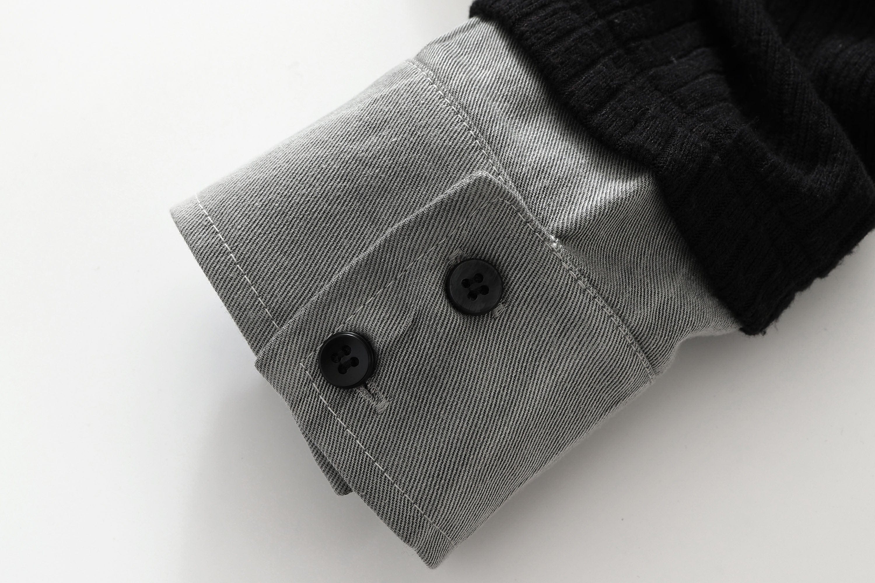 CESTNOUS Faux Layered Knit Panel Shirt