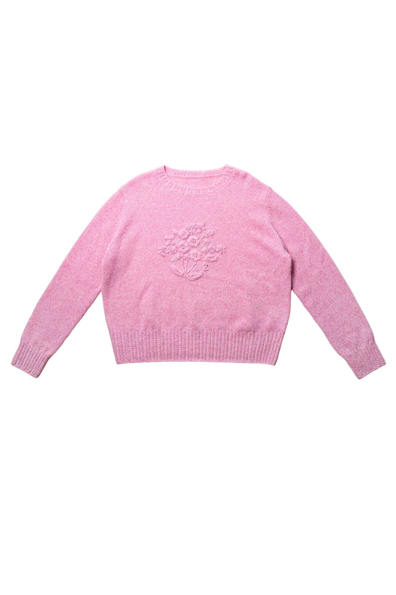 LEONSENSE Floral Embroidered Wool-Blend Sweater