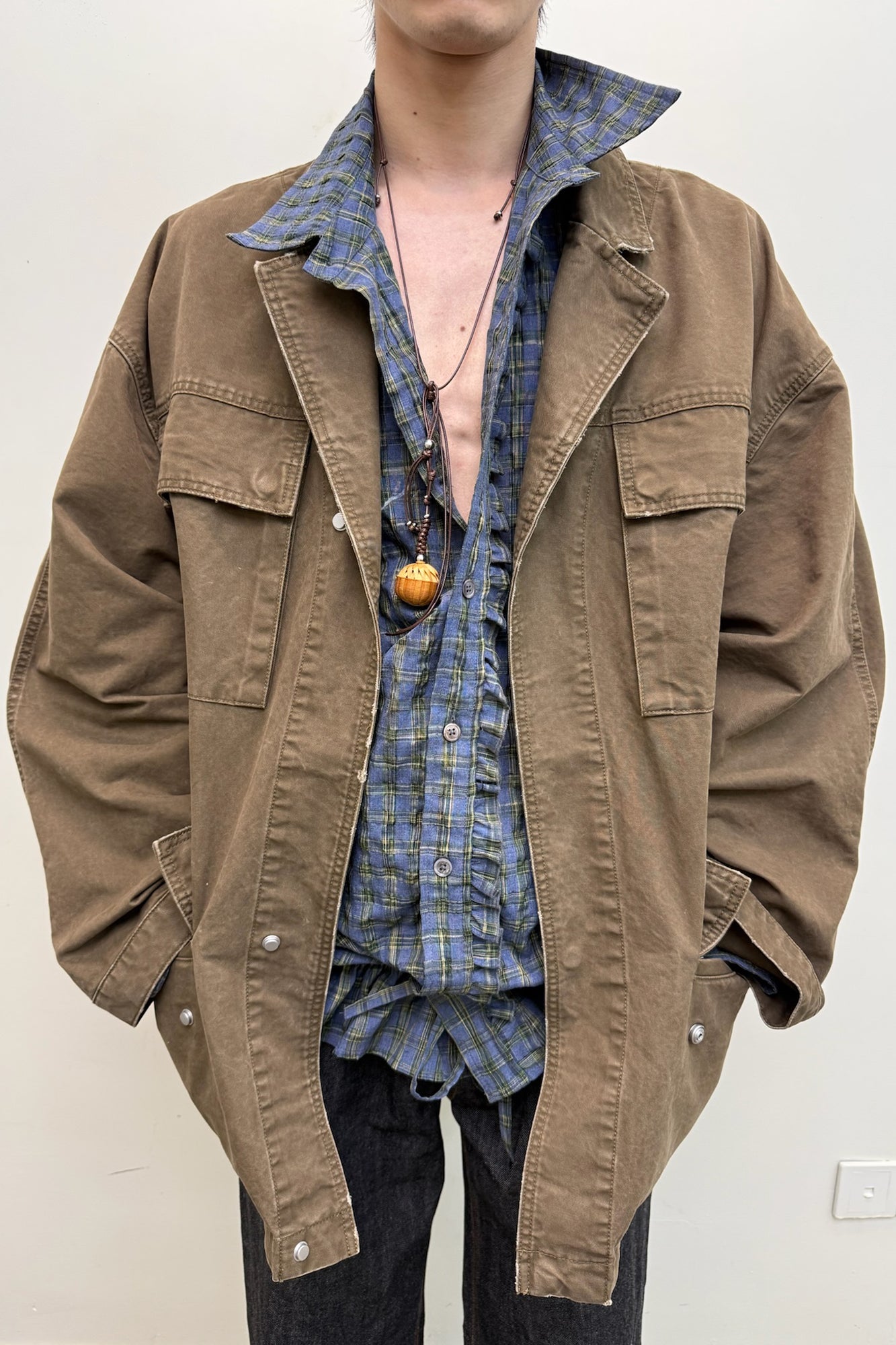 NEVERSEEZ Drawstring-Waist Utility Jacket