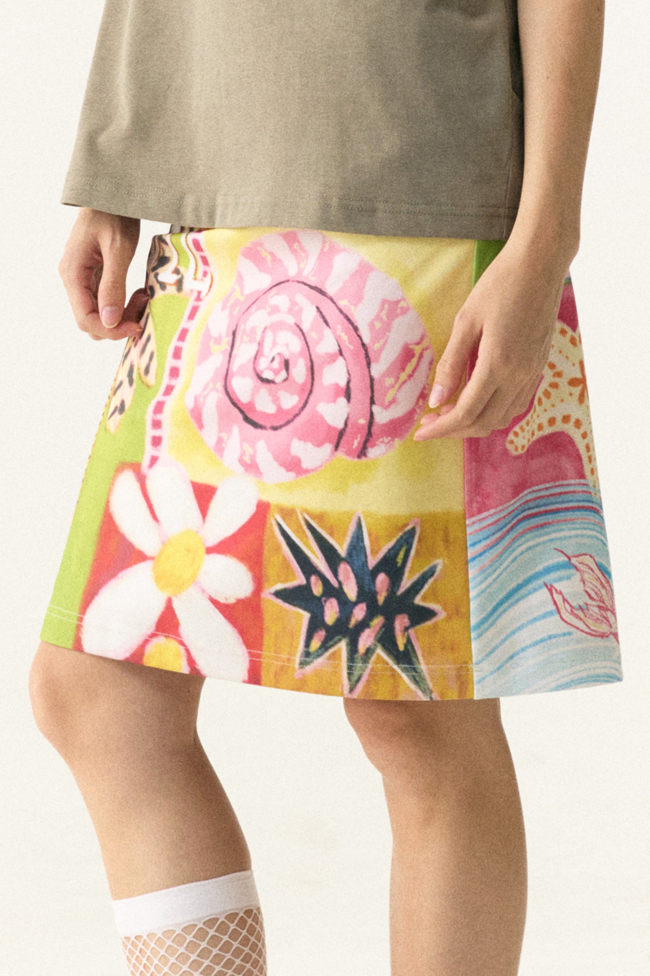 WII WIL Full-Print Tropical Collage Skirt