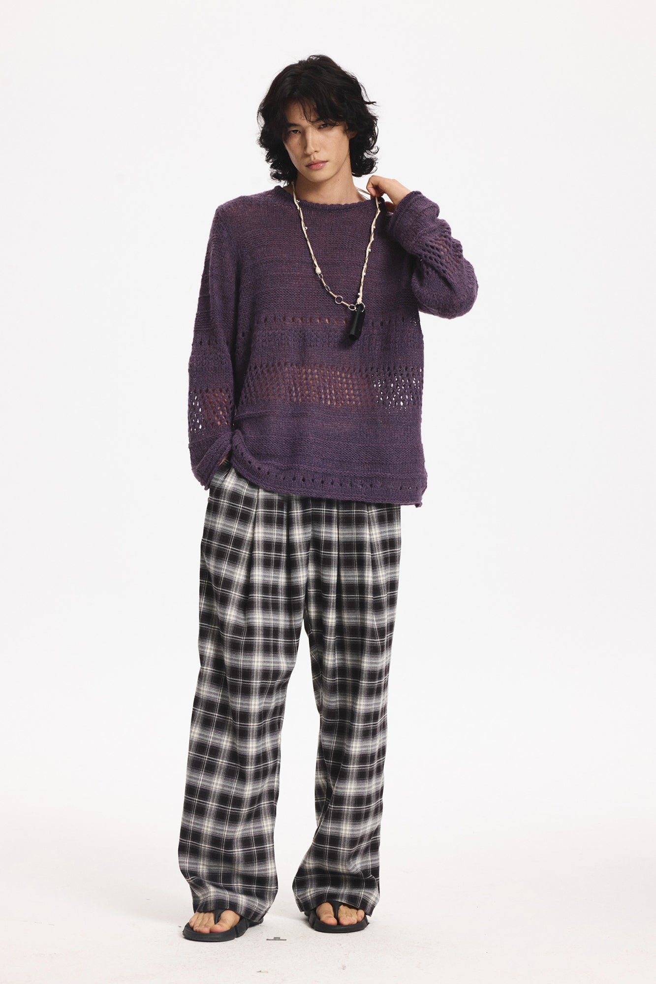 LEONSENSE Mohair-Blend Open-Knit Oversized Sweater