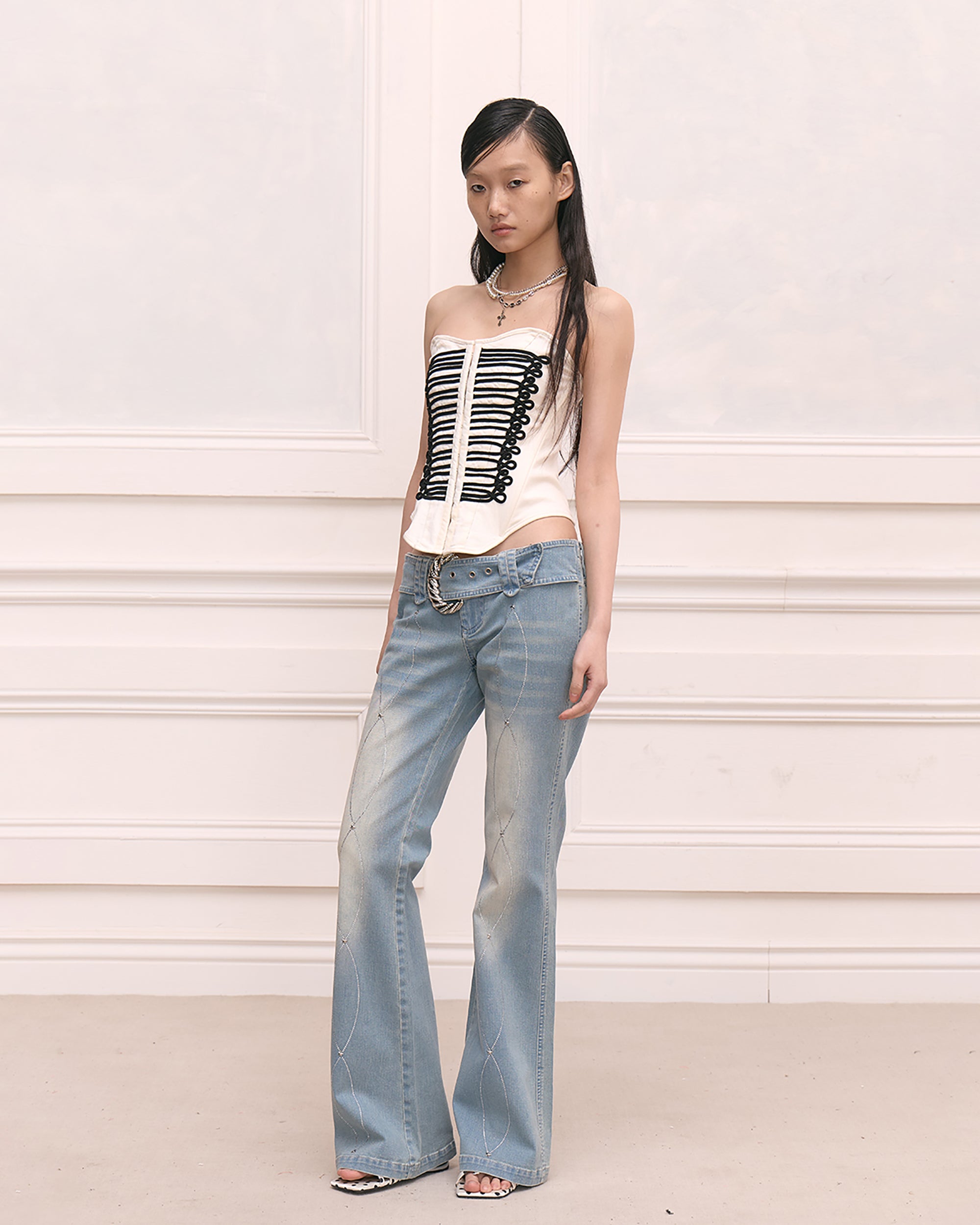 FAYCHUI Baroque Rope-Trim Corset Bustier