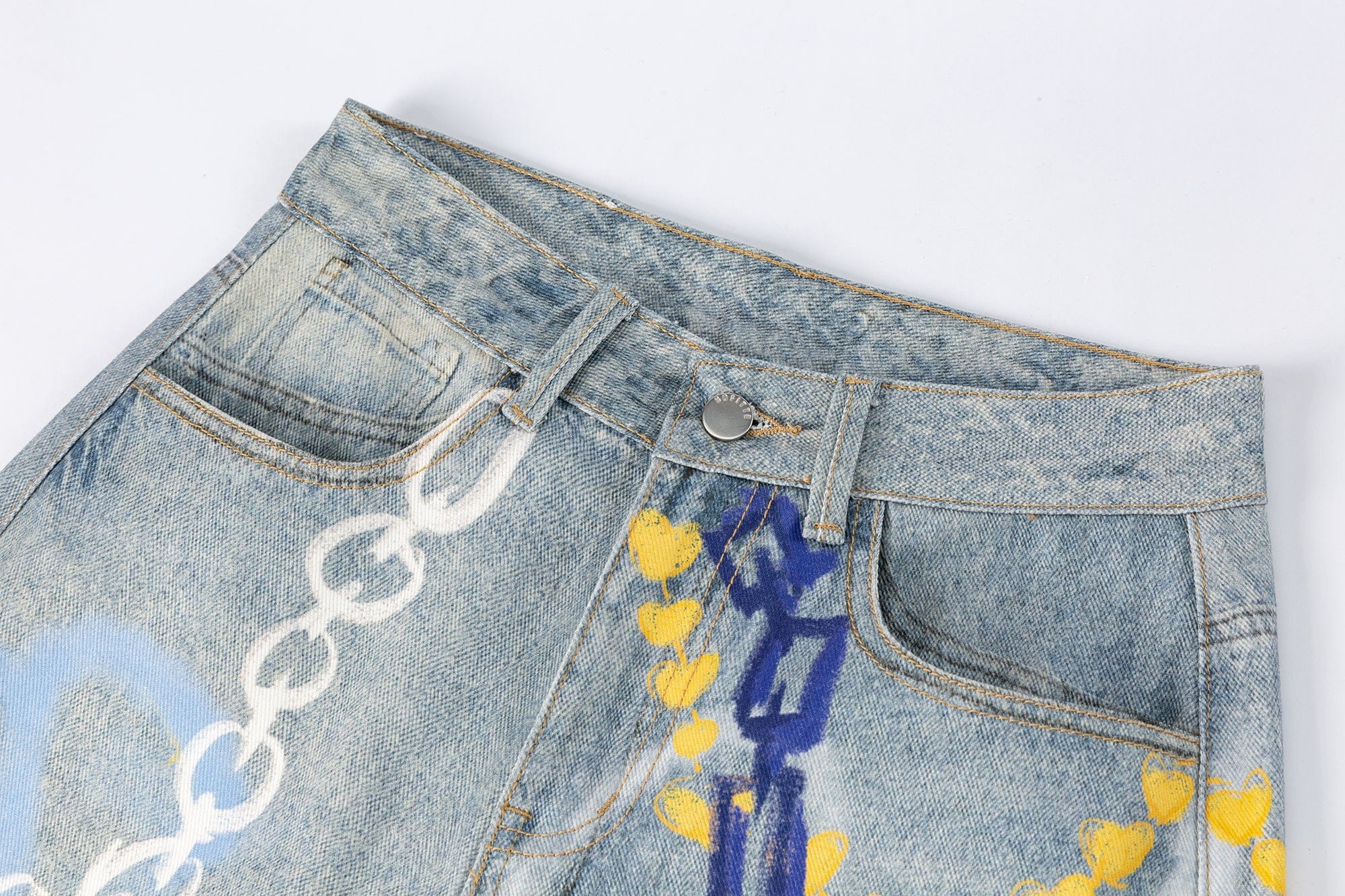 SOFITTE Graffiti Full-Printed Wide-Leg Jeans