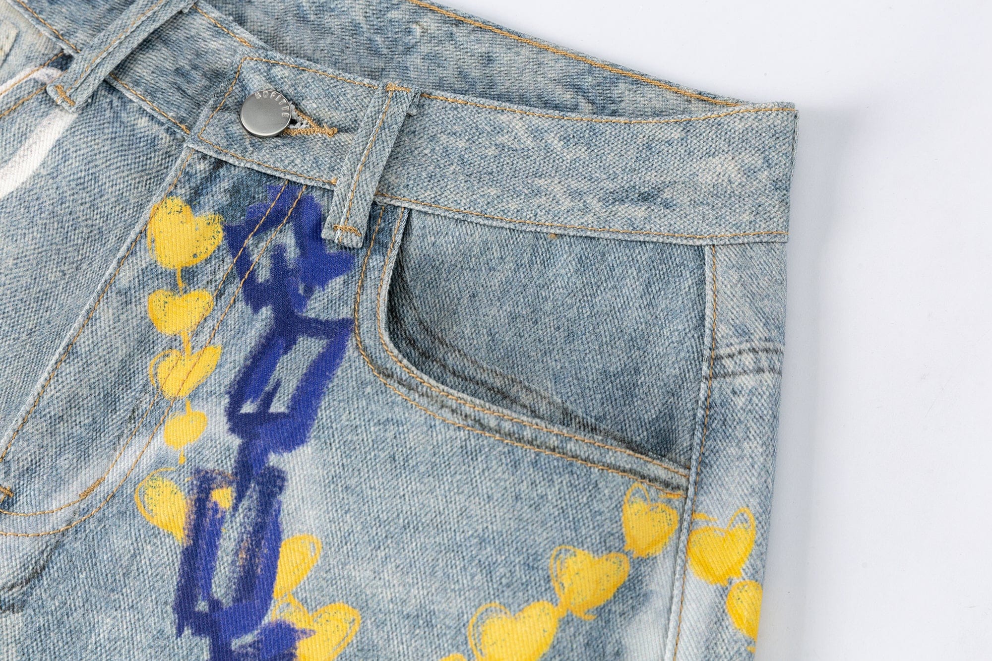 SOFITTE Graffiti Full-Printed Wide-Leg Jeans