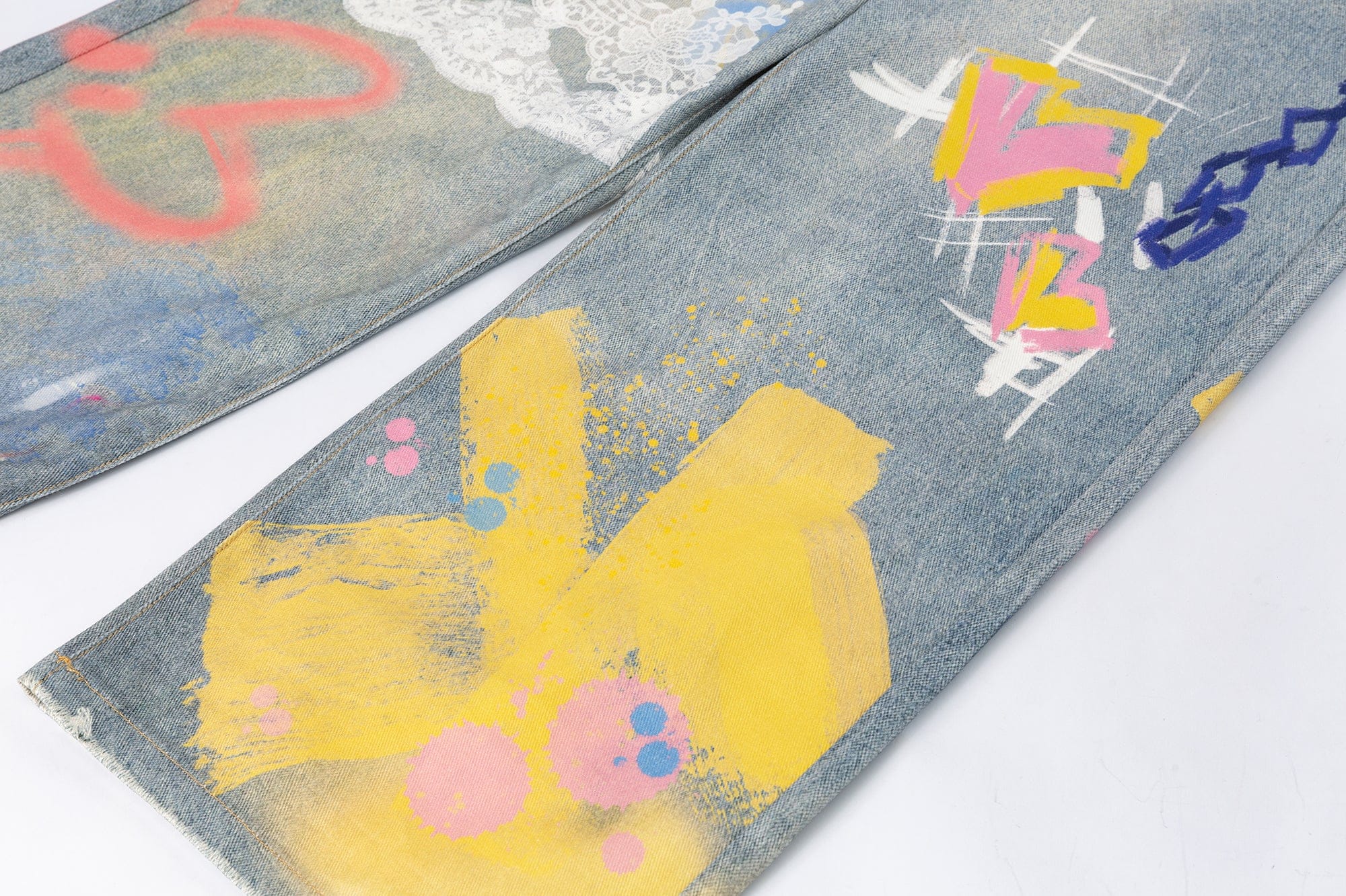 SOFITTE Graffiti Full-Printed Wide-Leg Jeans