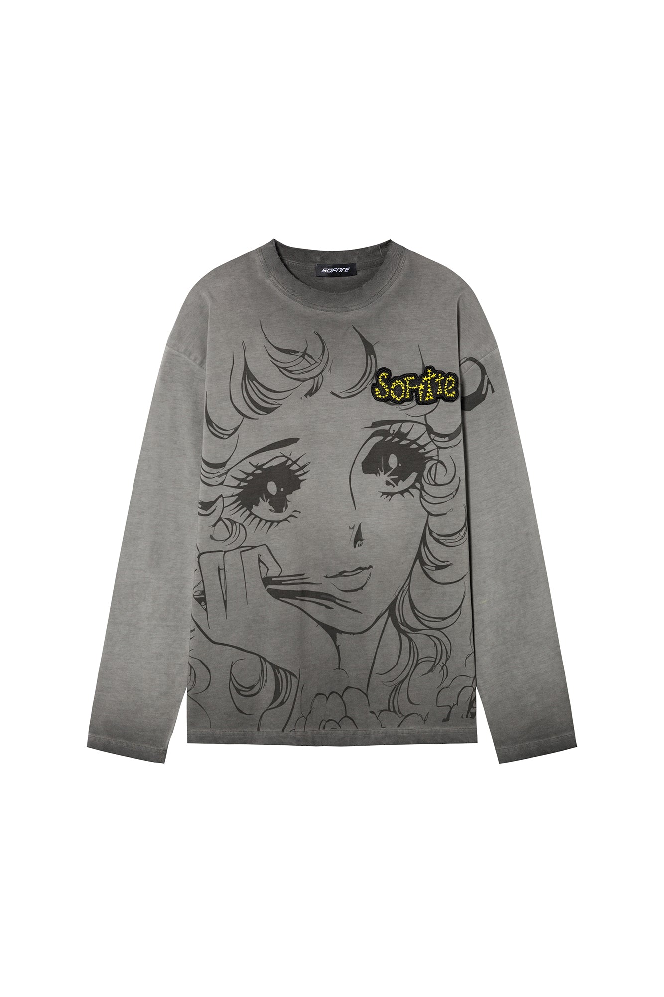 SOFITTE Manga Girl Graphic Washed Long-Sleeve Tee