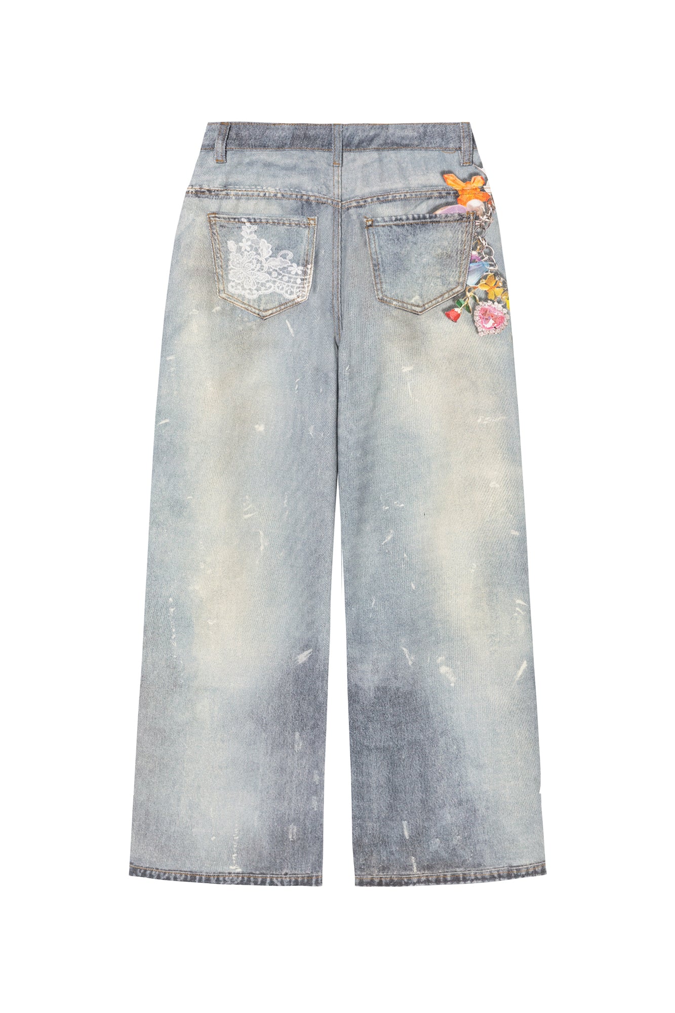 SOFITTE Charm & Lace Graphic Wide-Leg Jeans
