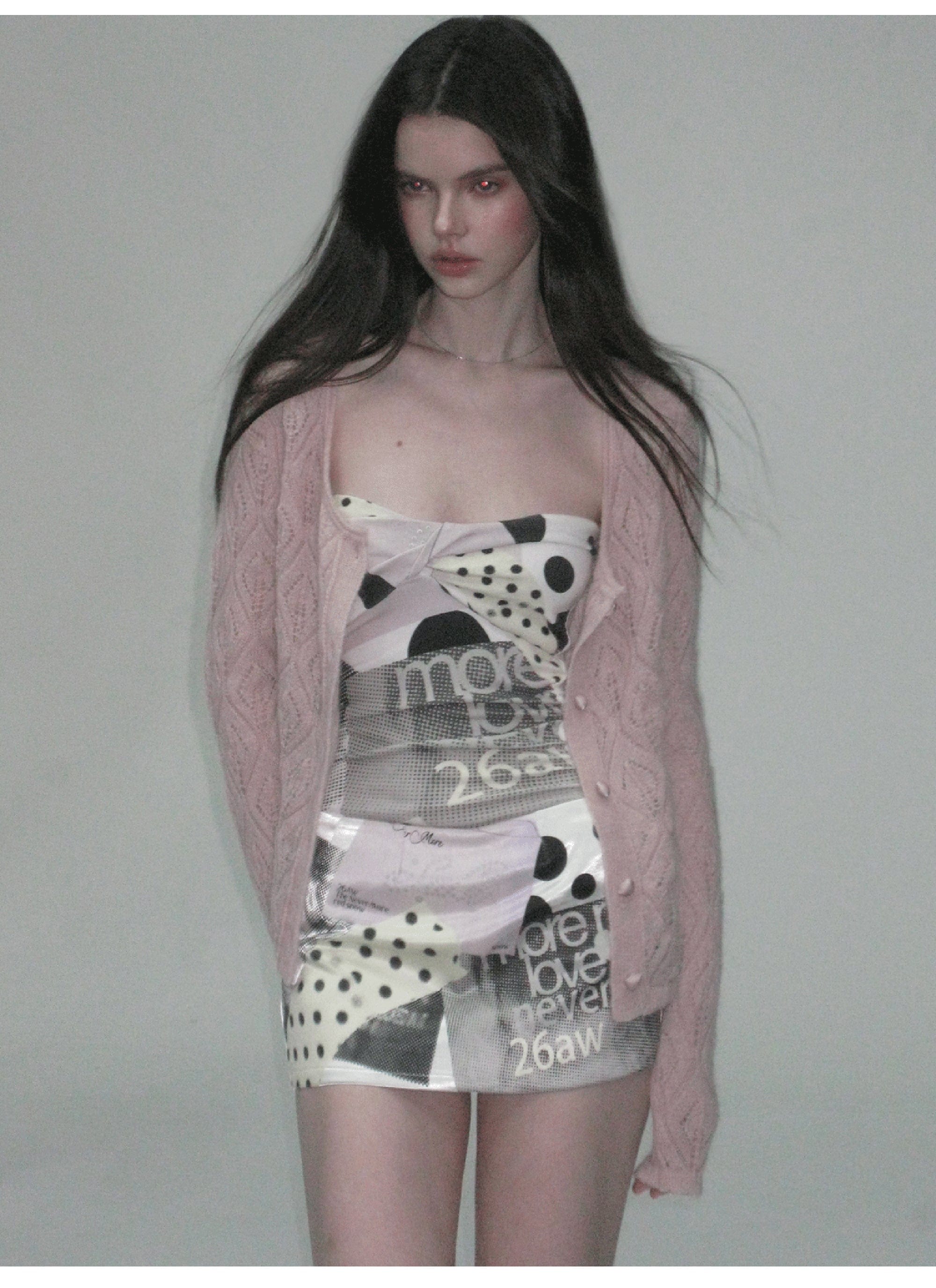 THE NEVERMORE Mohair Wool-Blend Pointelle Cardigan