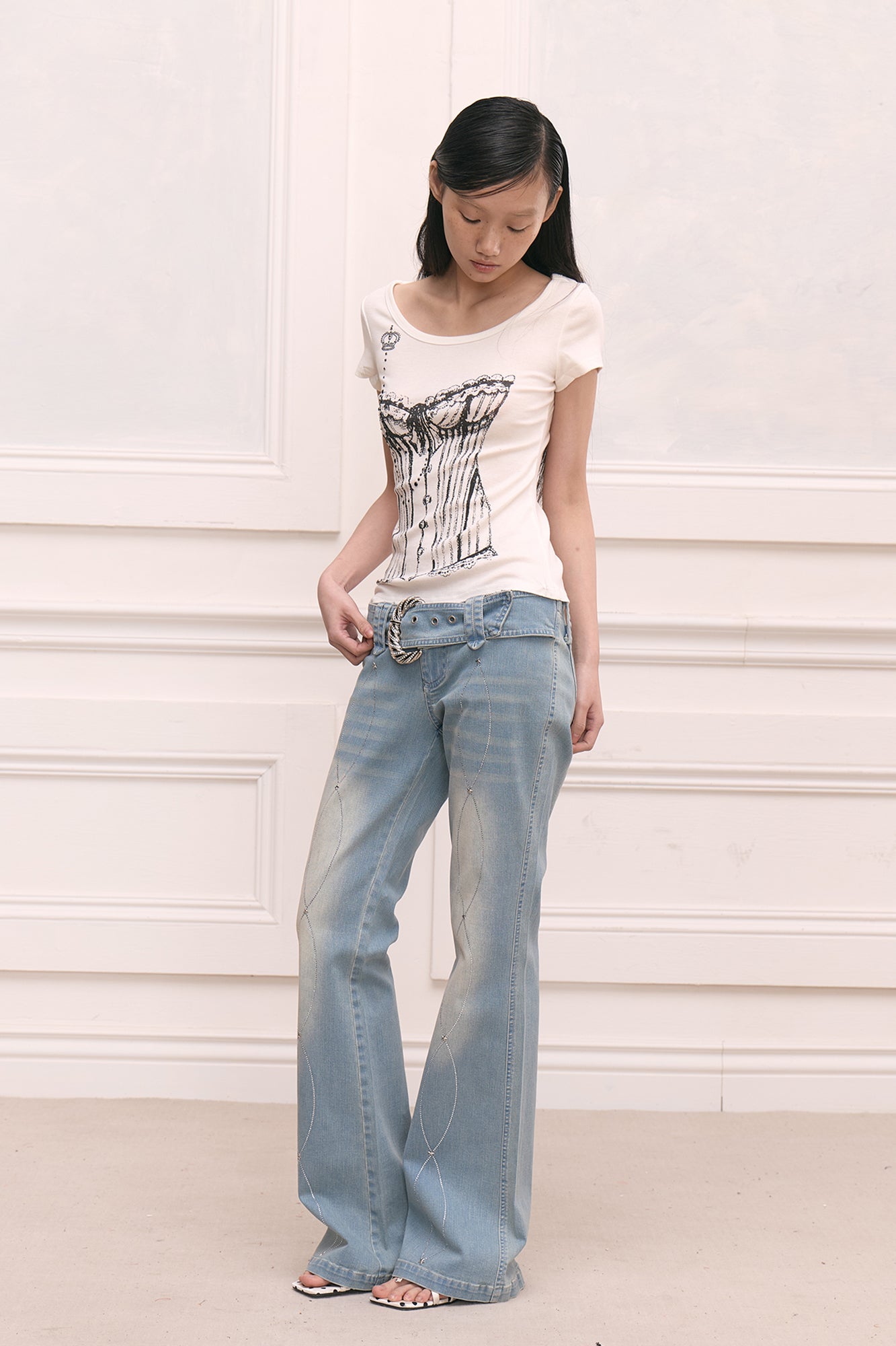 FAYCHUI Corset Graphic T-Shirt