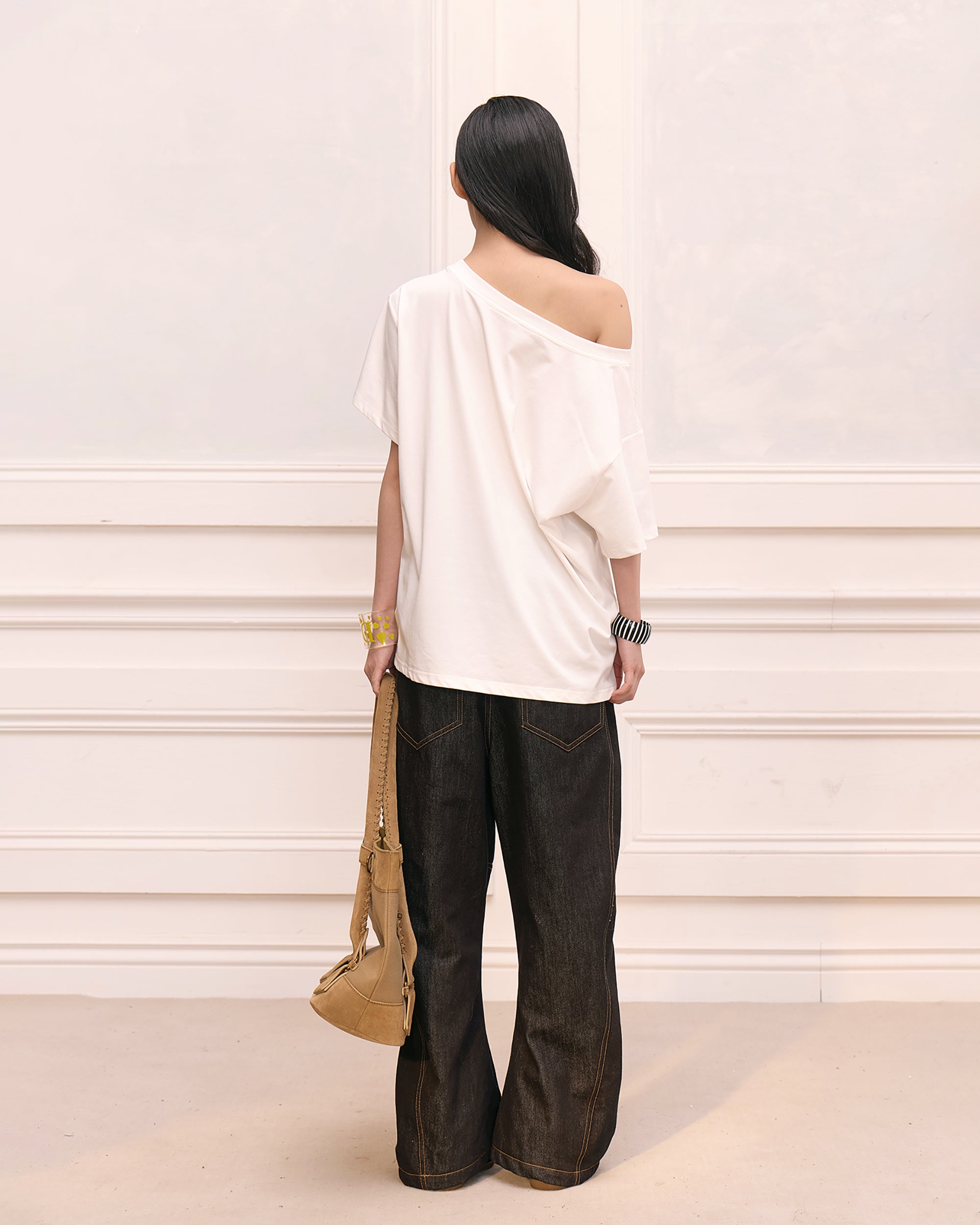 FAYCHUI Palace Knot Placket Raw Denim Jeans