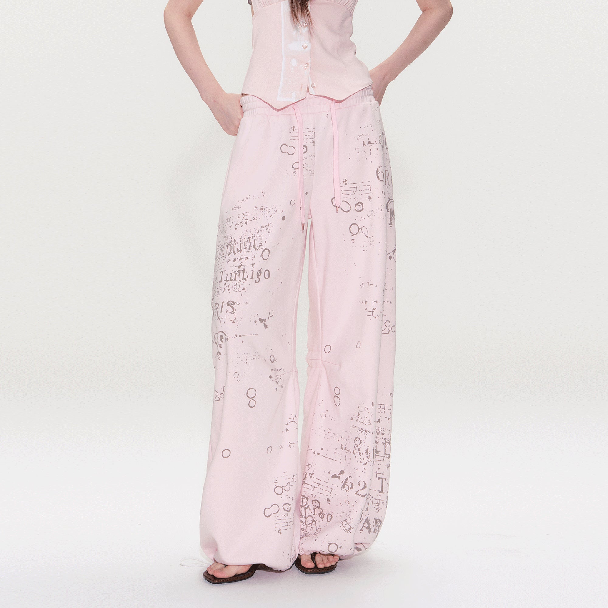 THE NEVERMORE Graphic Drawstring Oversized Pants