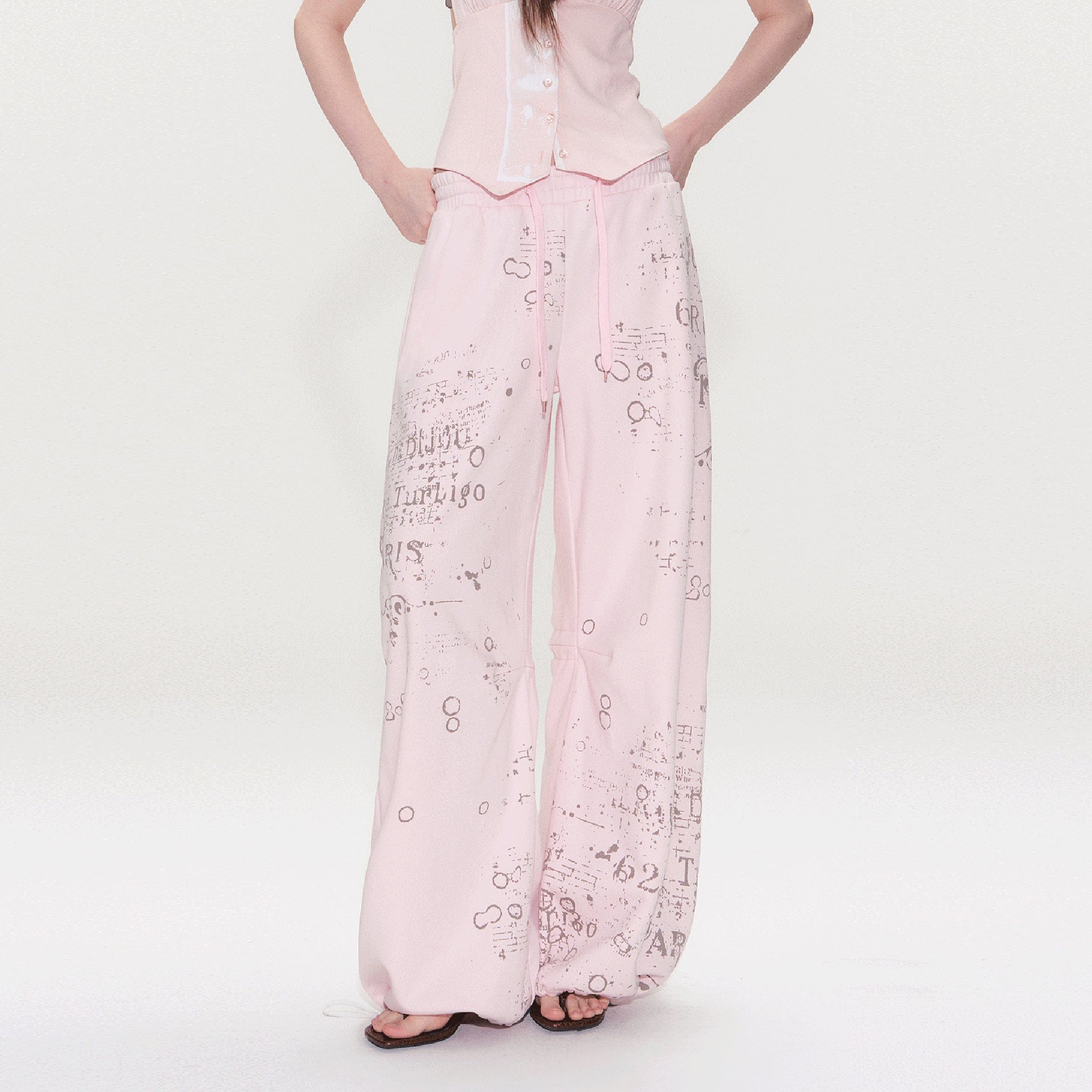 THE NEVERMORE Graphic Drawstring Oversized Pants