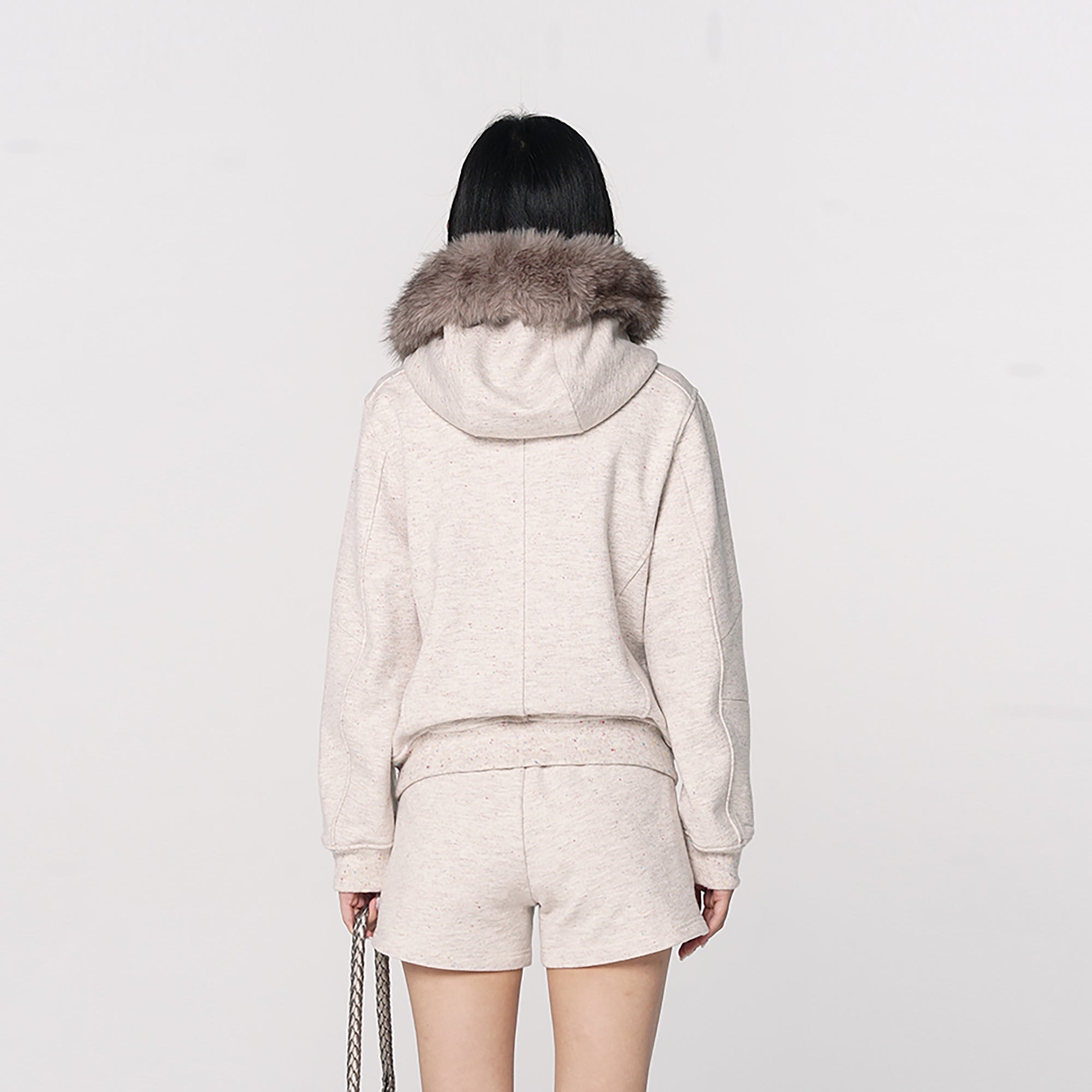 CONFUN Detachable Fur Windproof Collar Fleece Hoodie