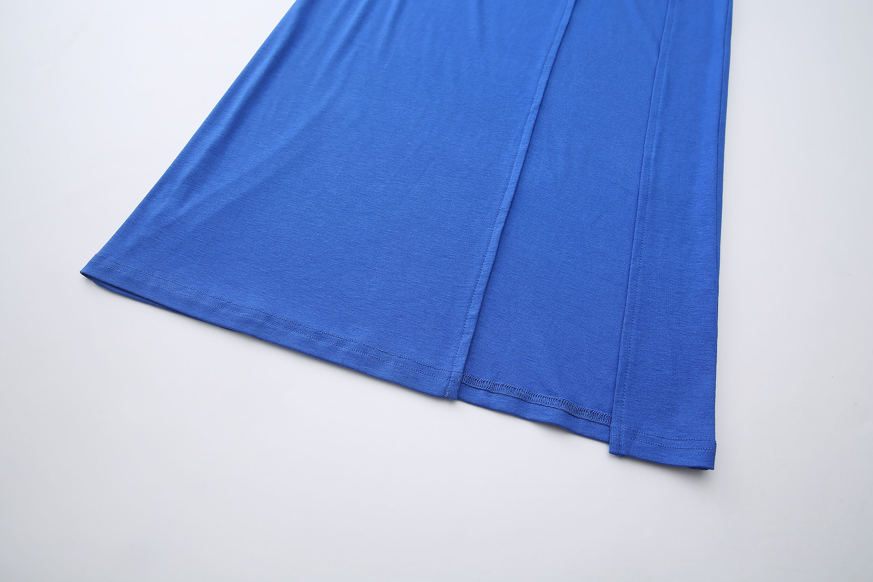 NEVER OFFEND L ANGEL Crossback Halter Slit Maxi Dress Blue