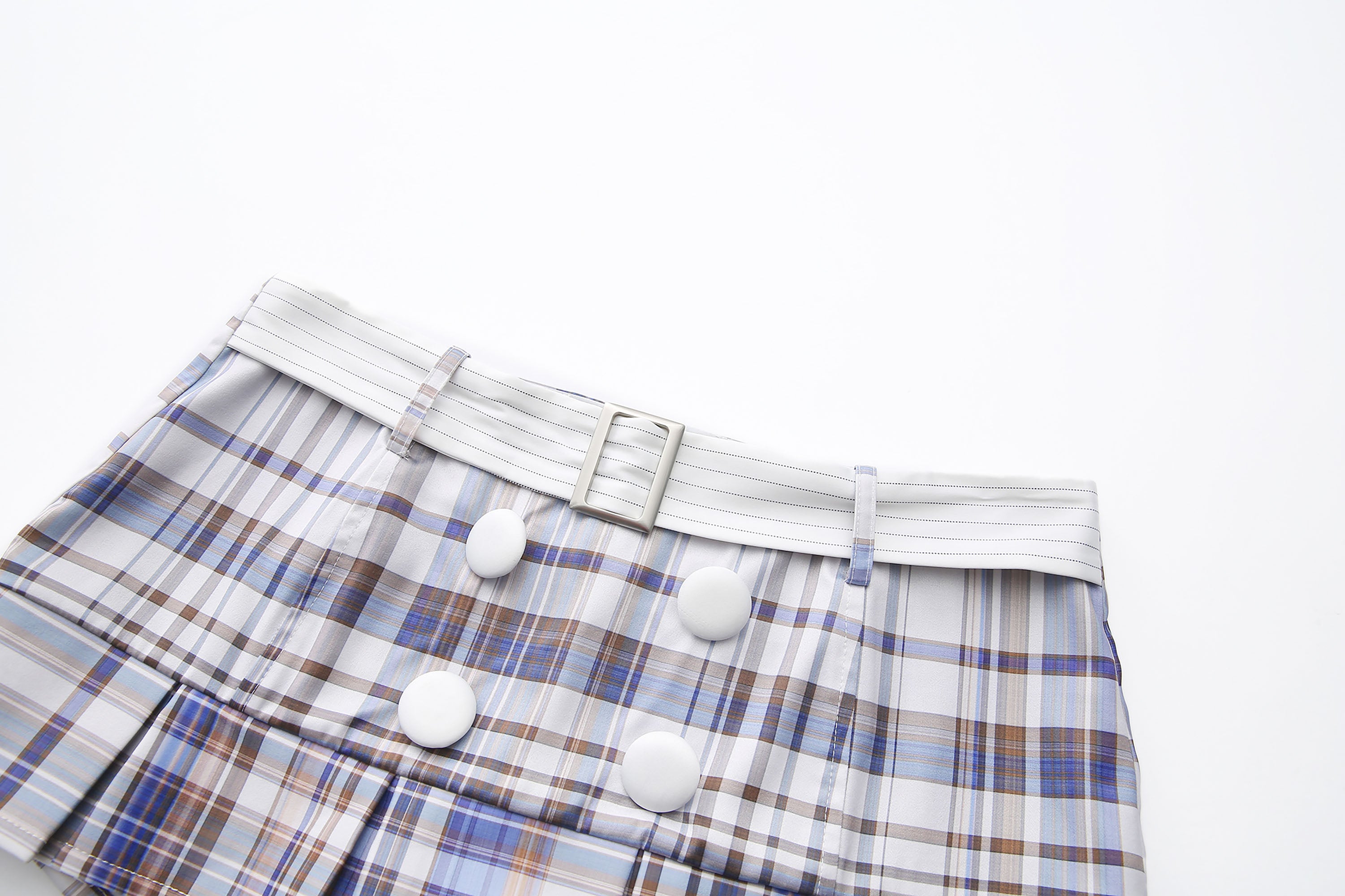NEVER OFFEND L ANGEL Preppy Plaid Strapless Top & Skorts