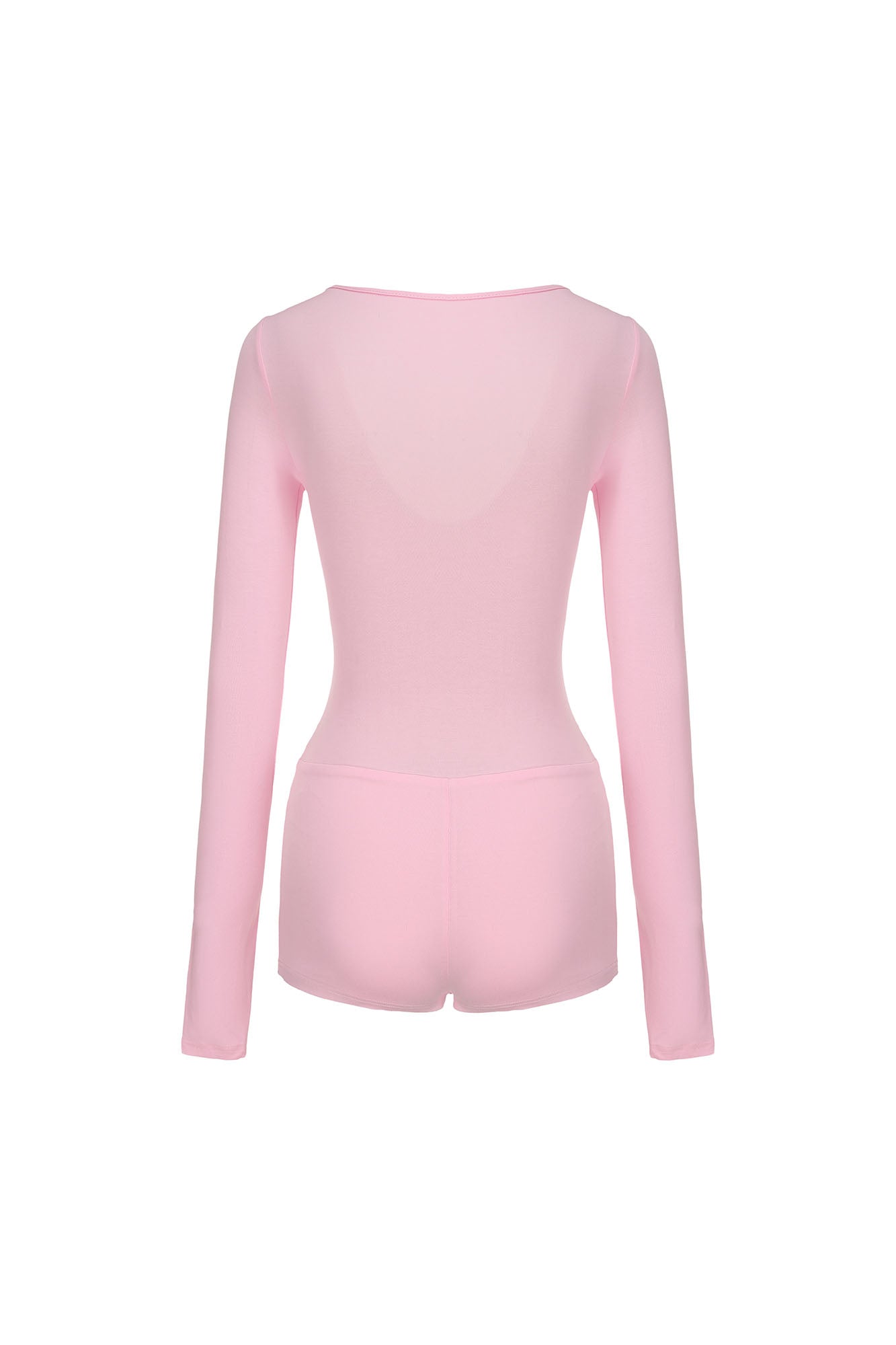 NEVER OFFEND L ANGEL Zip-Front V-Neck Long-Sleeve Bodysuit