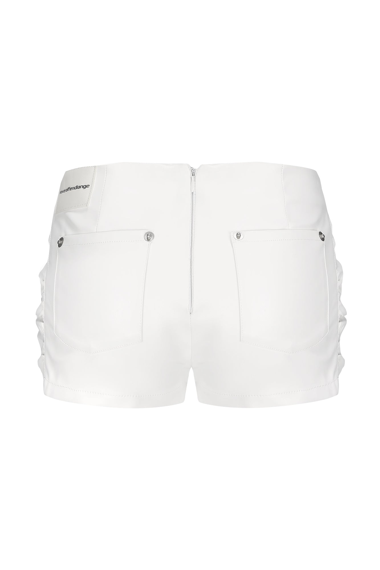 NEVER OFFEND L ANGEL Grommet-Waist Ruched Hot Shorts