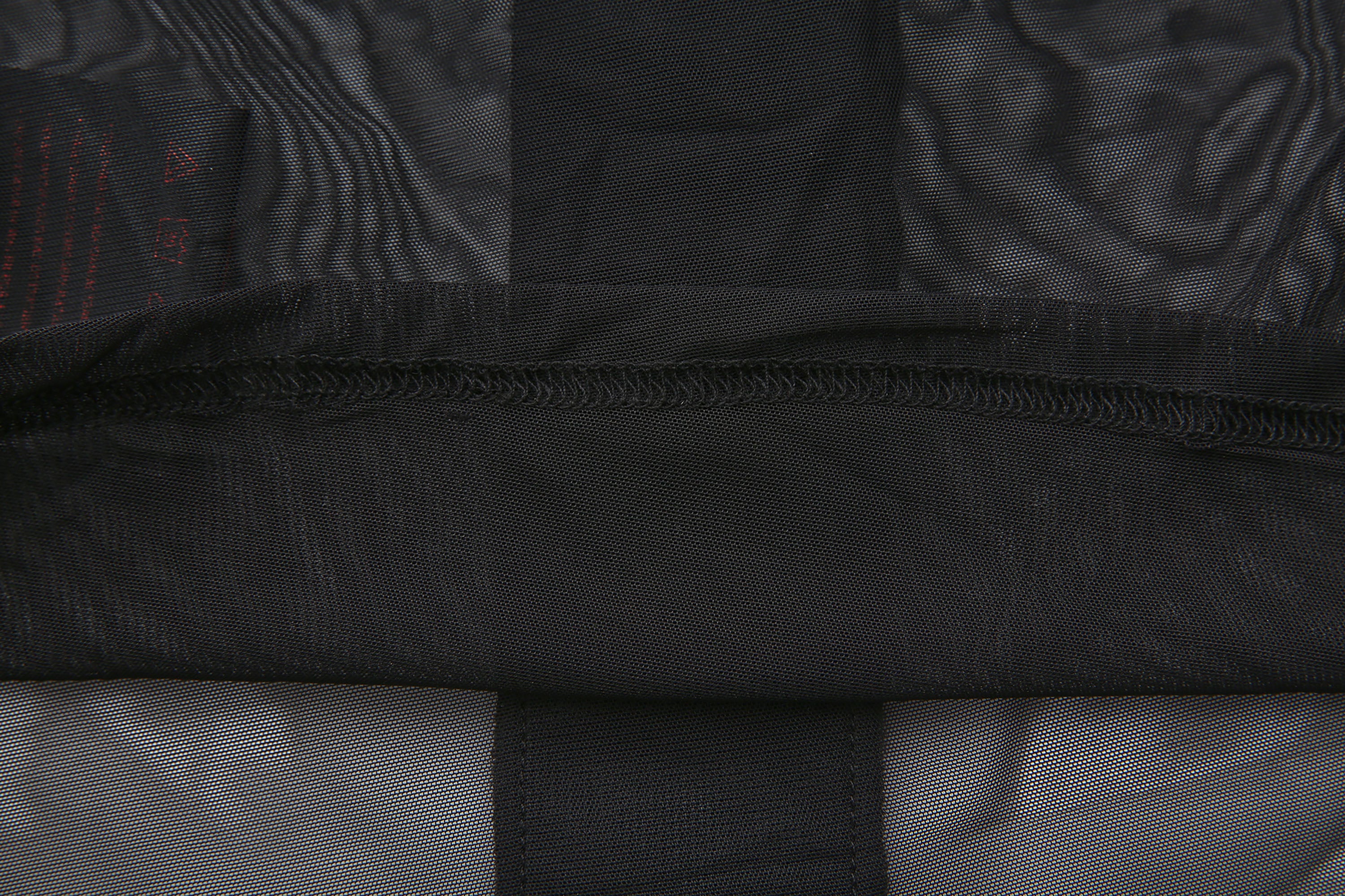 NEVER OFFEND L ANGEL Cross-Panel Faux-Fur Mesh Bodycon Top