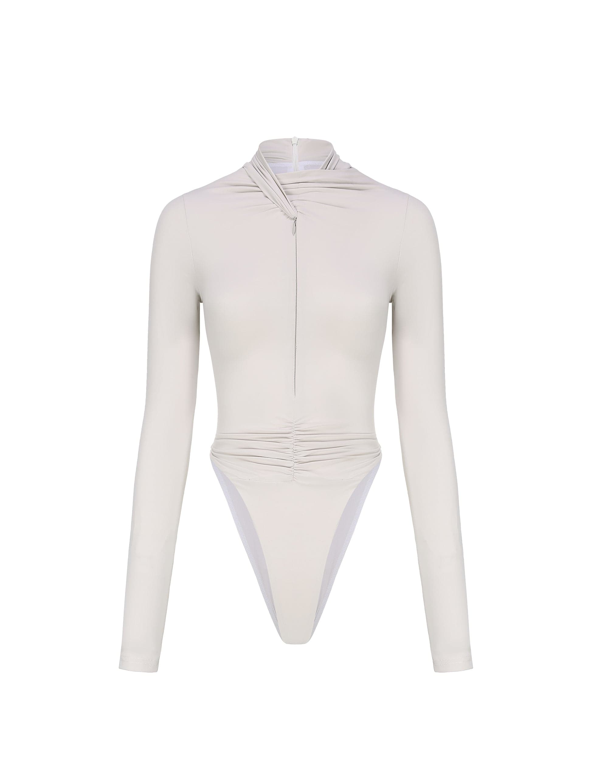NEVER OFFEND L ANGEL Twist-Neck Zip-Front Bodysuit