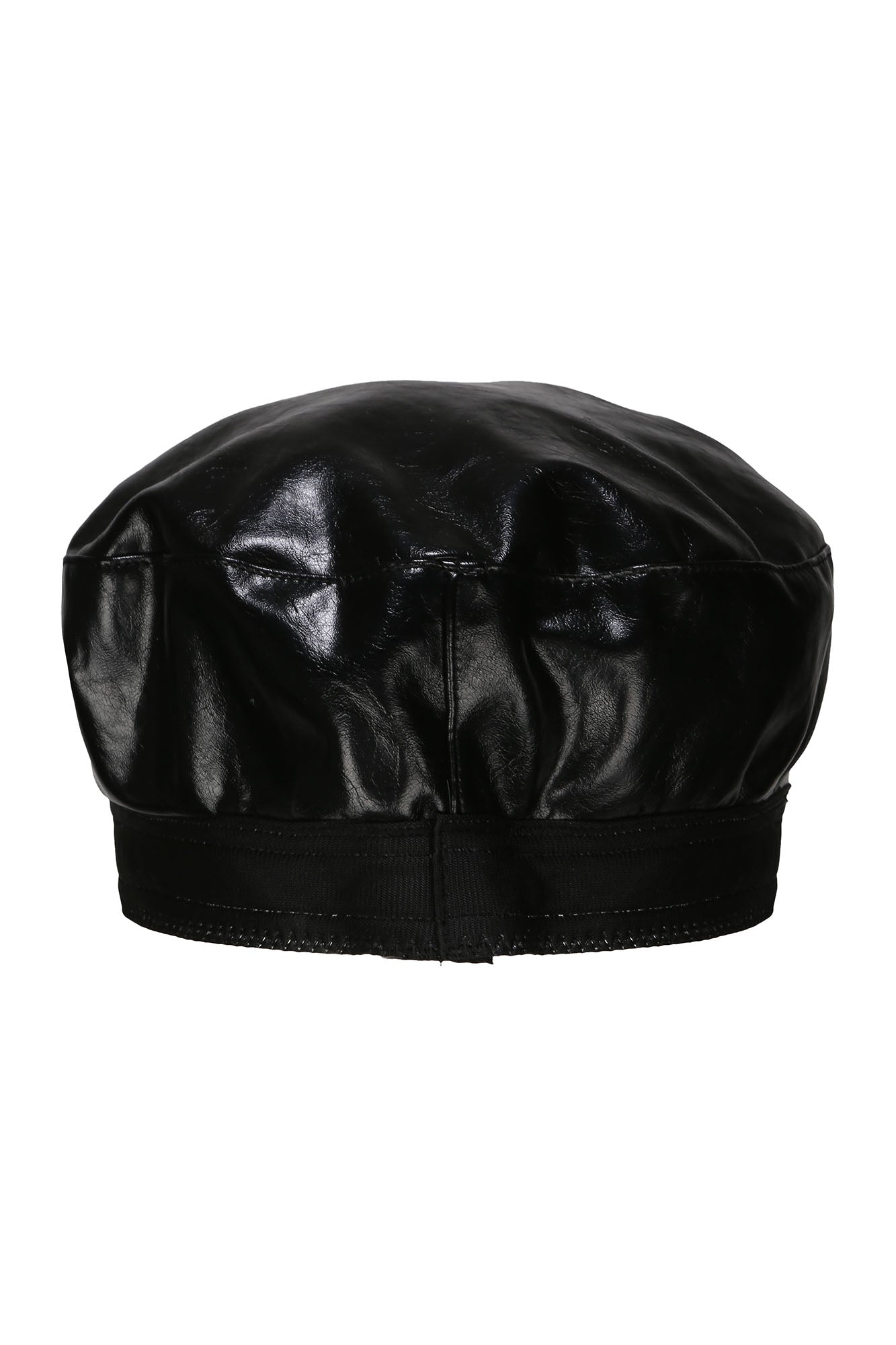NEVER OFFEND L ANGEL Studded Faux Leather Newsboy Cap