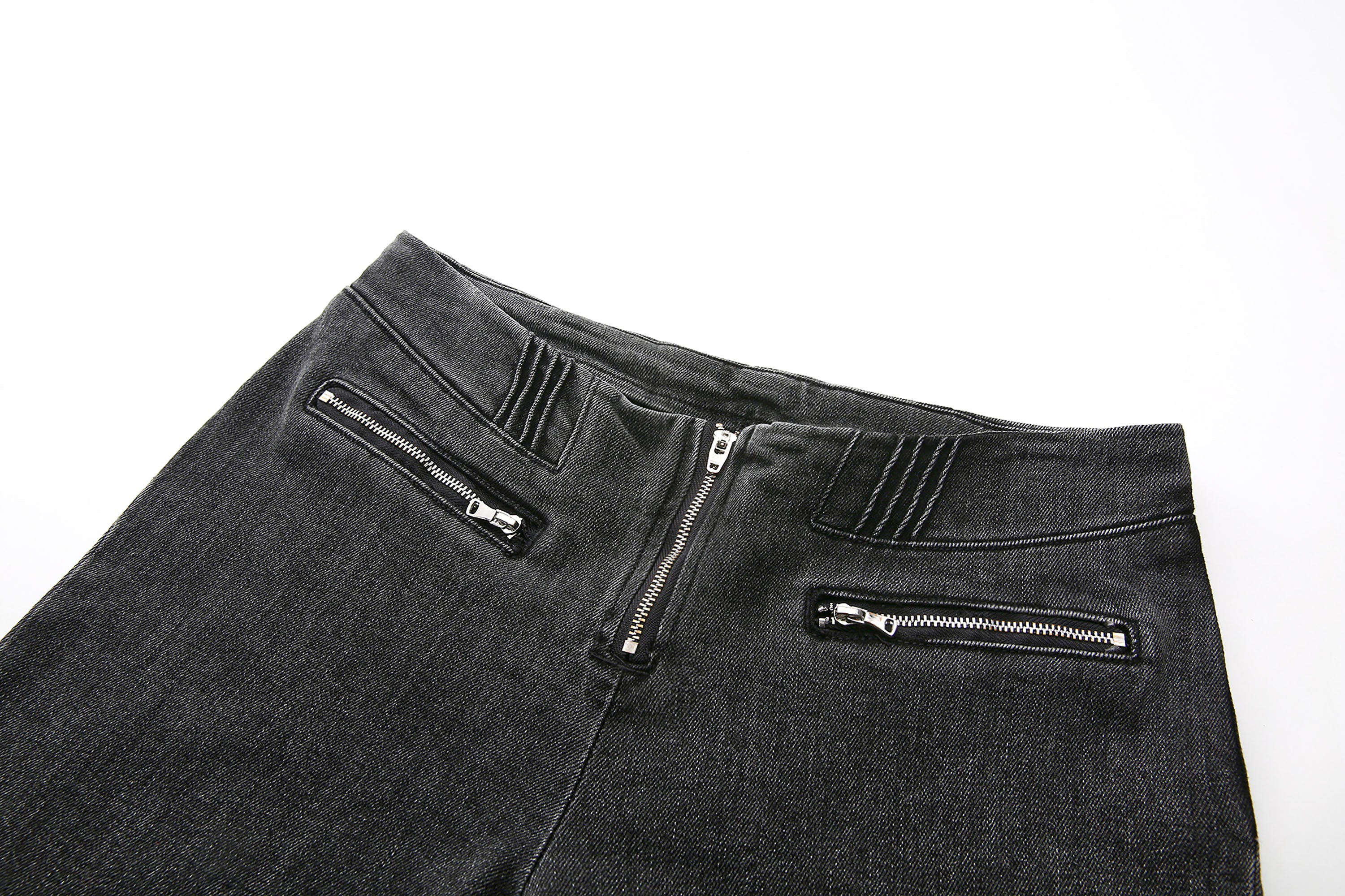 NEVER OFFEND L ANGEL Washed Low-Rise Flared Jeans