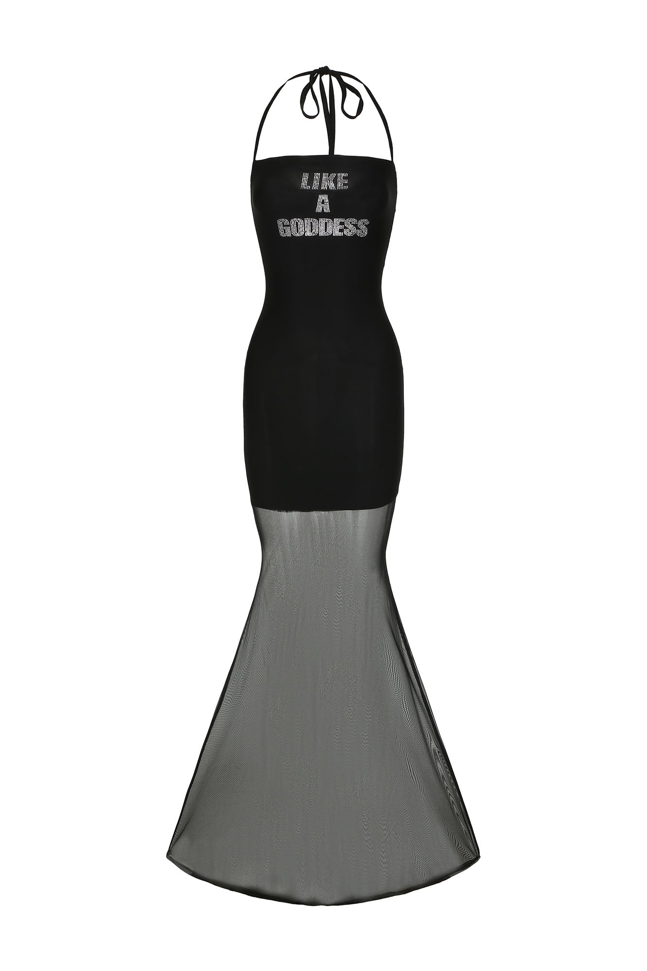 NEVER OFFEND L ANGEL Diamond Mesh Fishtail Maxi Dresses