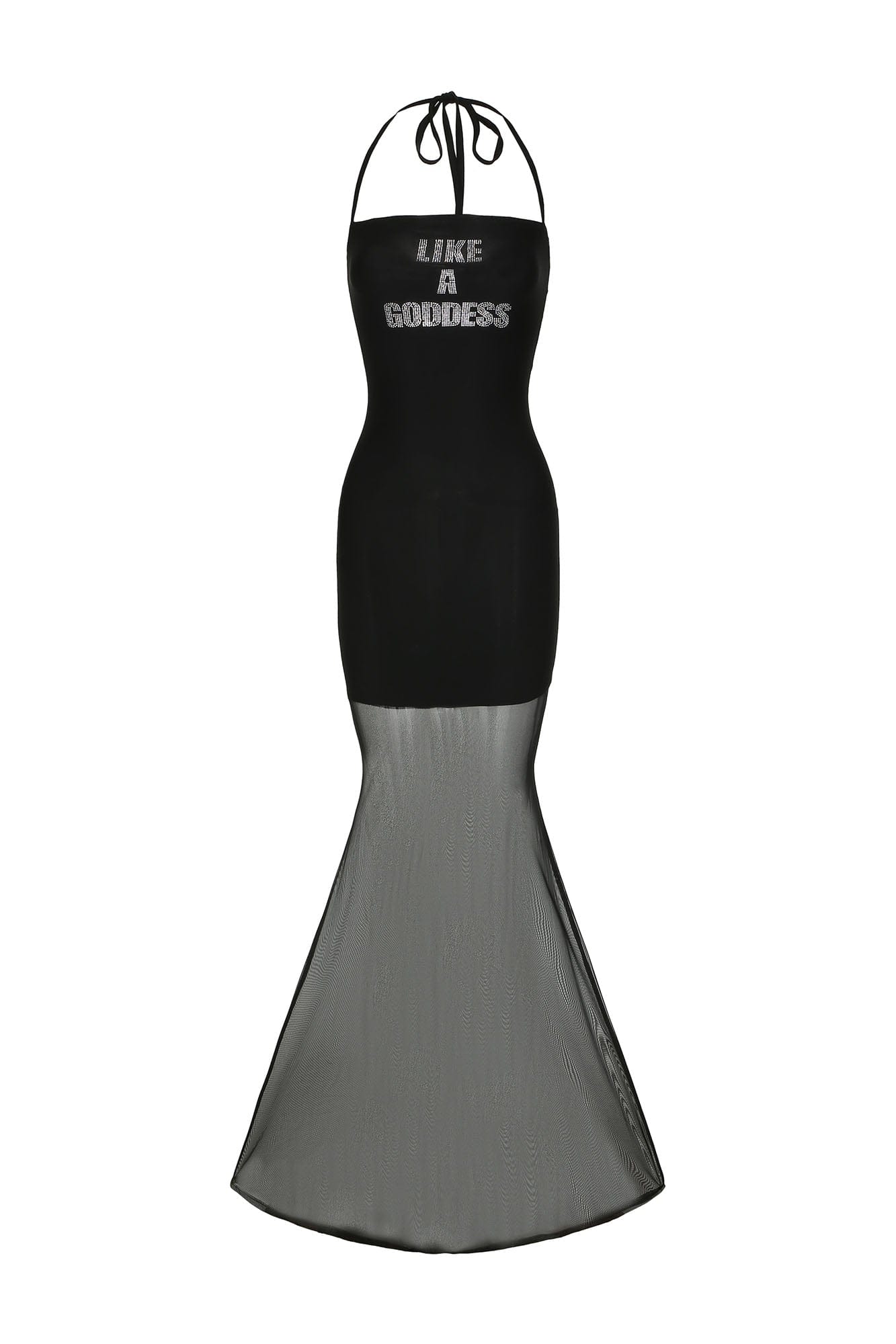 NEVER OFFEND L ANGEL Diamond Mesh Fishtail Maxi Dresses