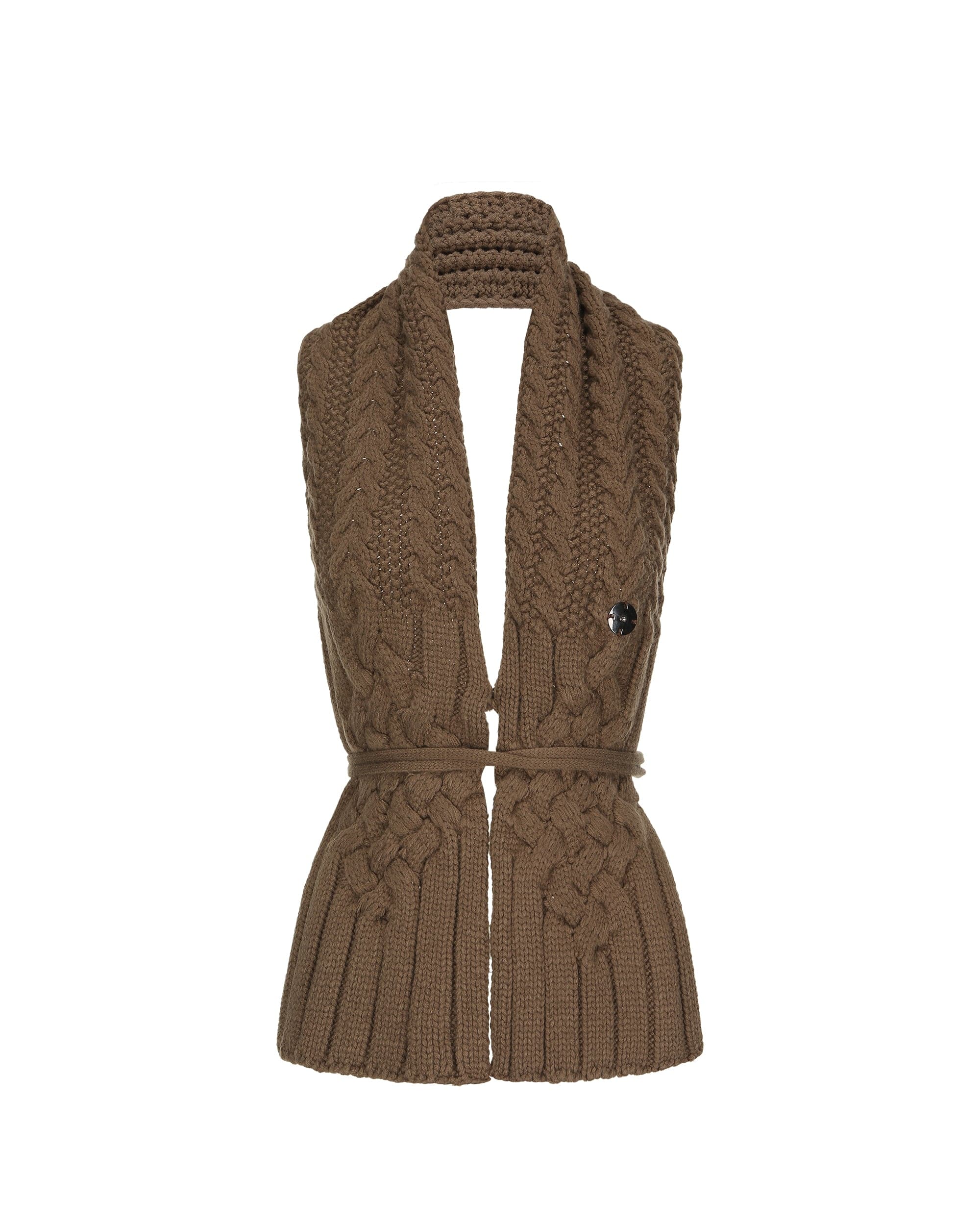 NEVER OFFEND L ANGEL Convertible Cable Knit Halter Vest