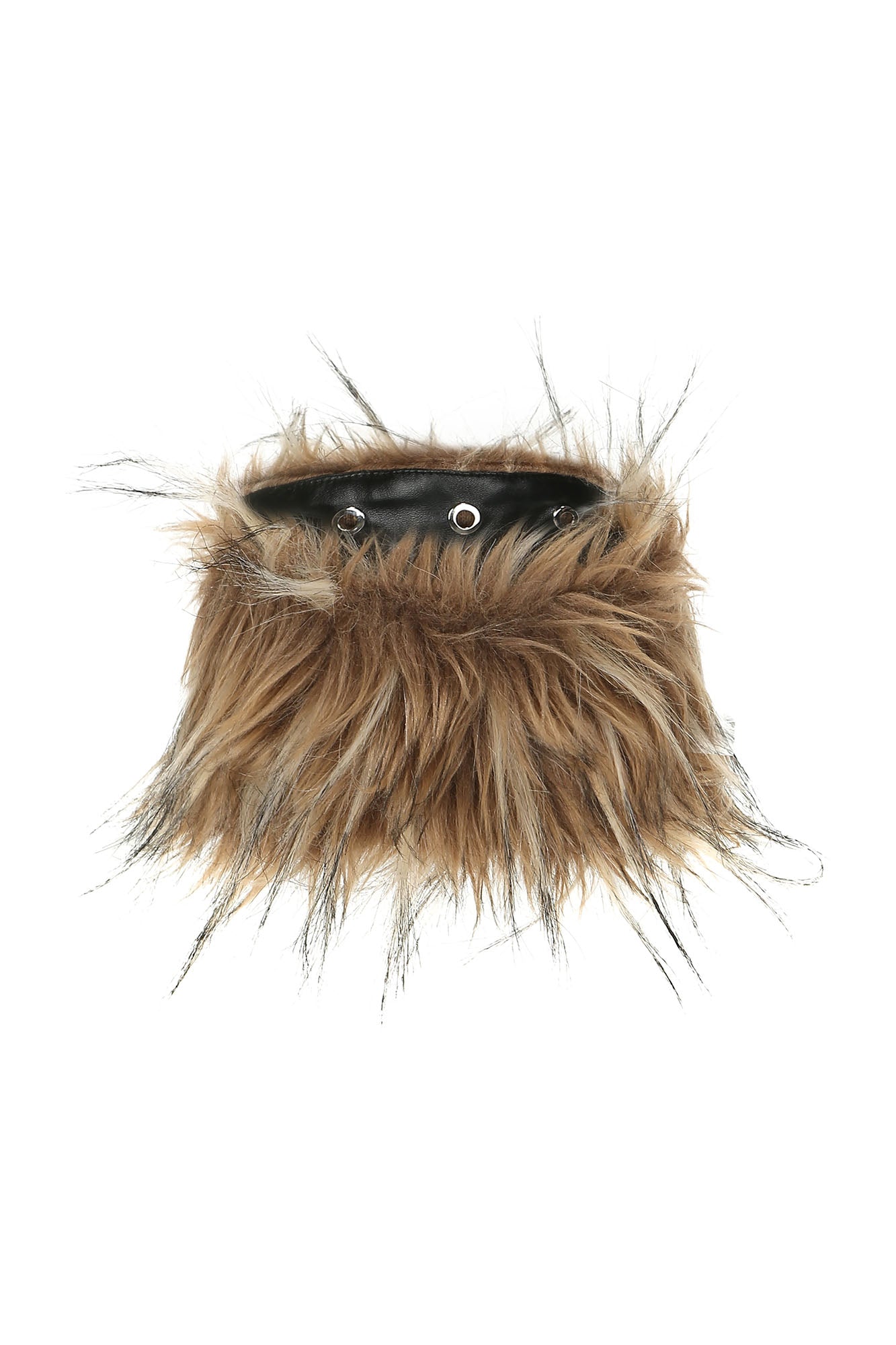 NEVER OFFEND L ANGEL Studded Faux Leather & Faux-Fur Choker