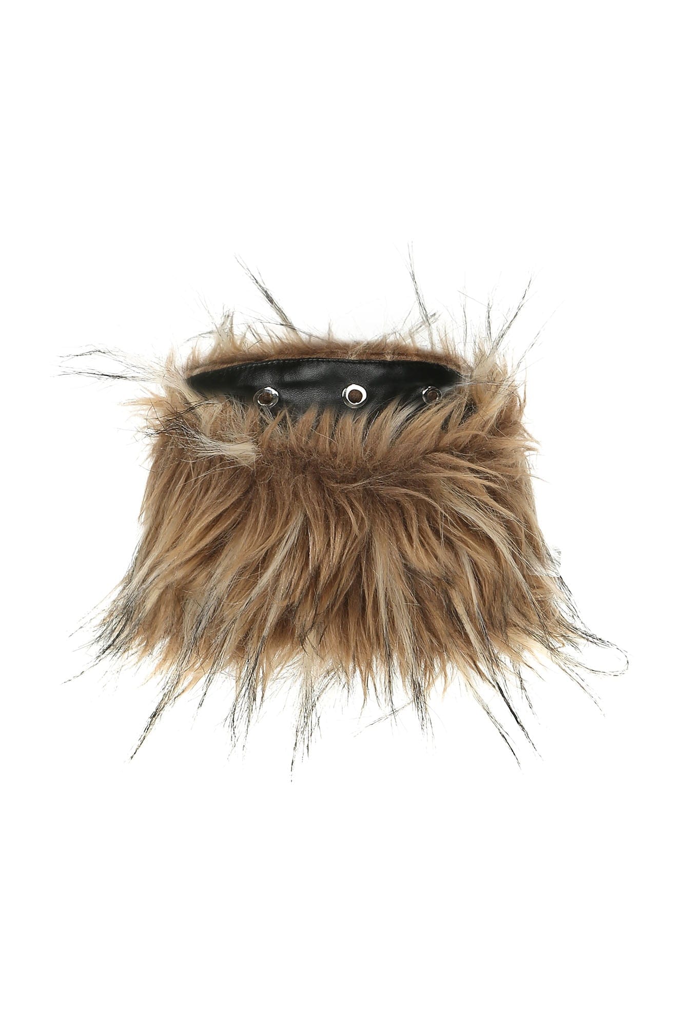 NEVER OFFEND L ANGEL Studded Faux Leather & Faux-Fur Choker