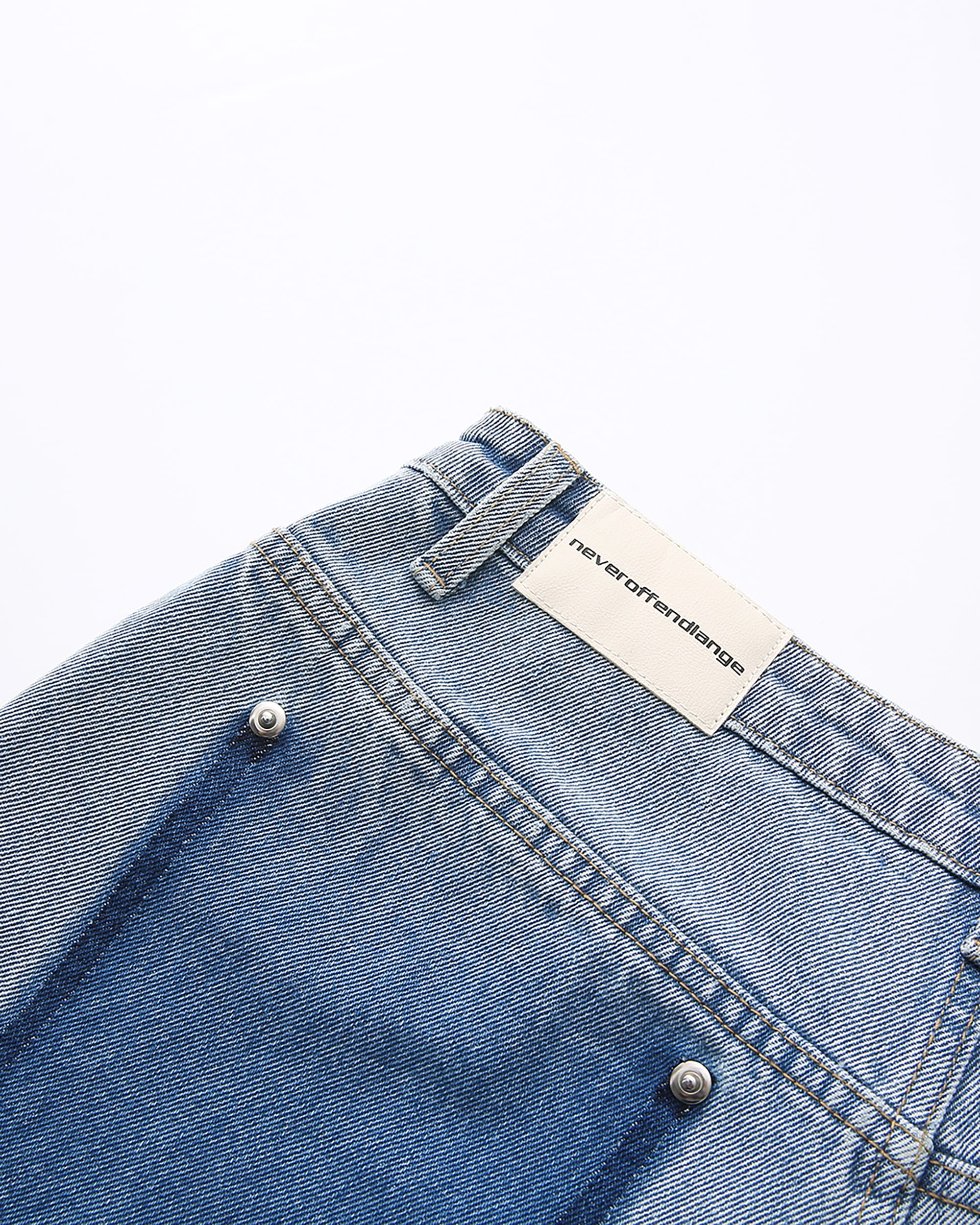 NEVER OFFEND L ANGEL Inside-Out Dark Pocket Straight-Leg Jeans