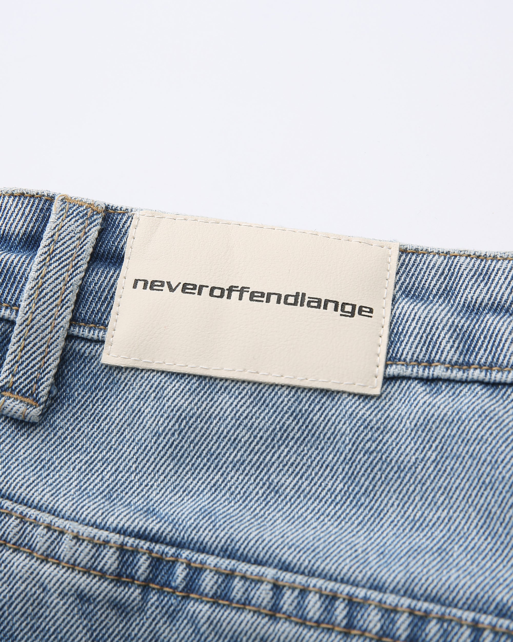 NEVER OFFEND L ANGEL Inside-Out Dark Pocket Straight-Leg Jeans