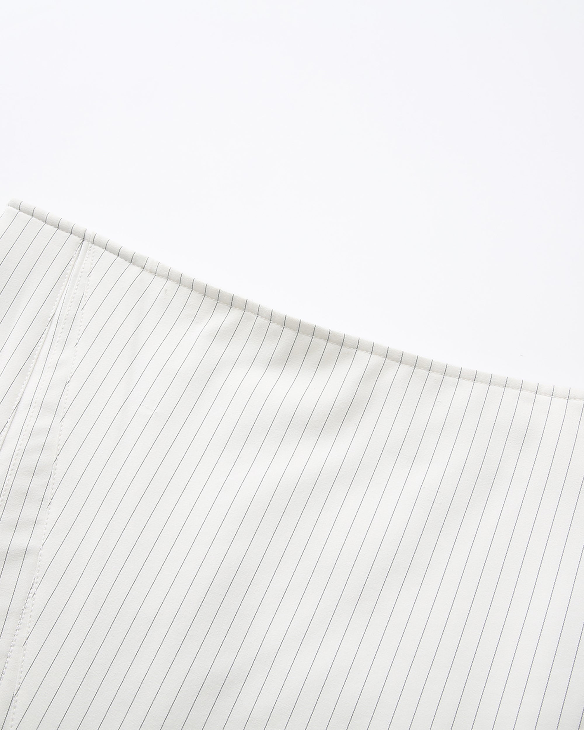 NEVER OFFEND L ANGEL Asymmetric Hem Stripe Double-Layer Pleated Skirt