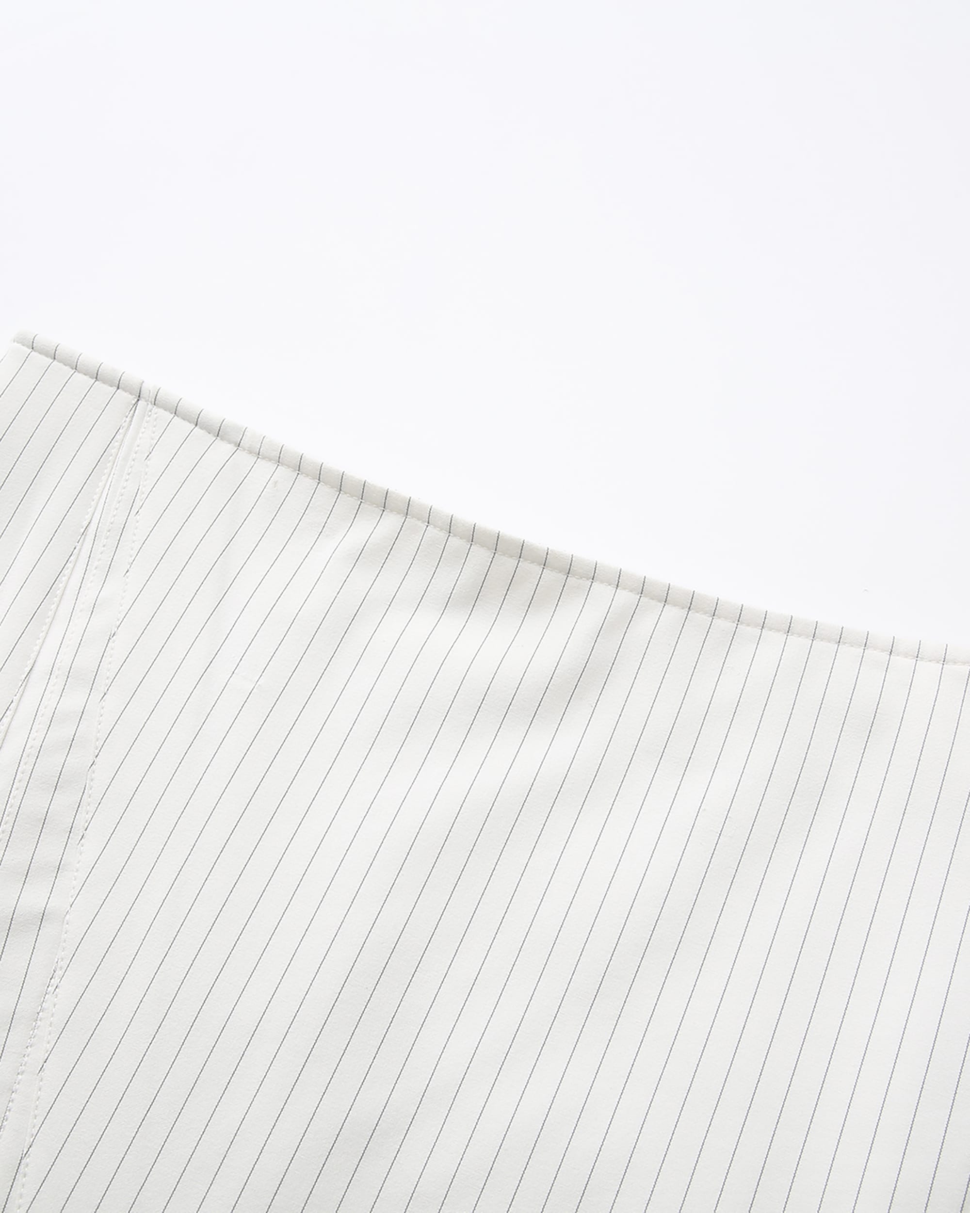 NEVER OFFEND L ANGEL Asymmetric Hem Stripe Double-Layer Pleated Skirt