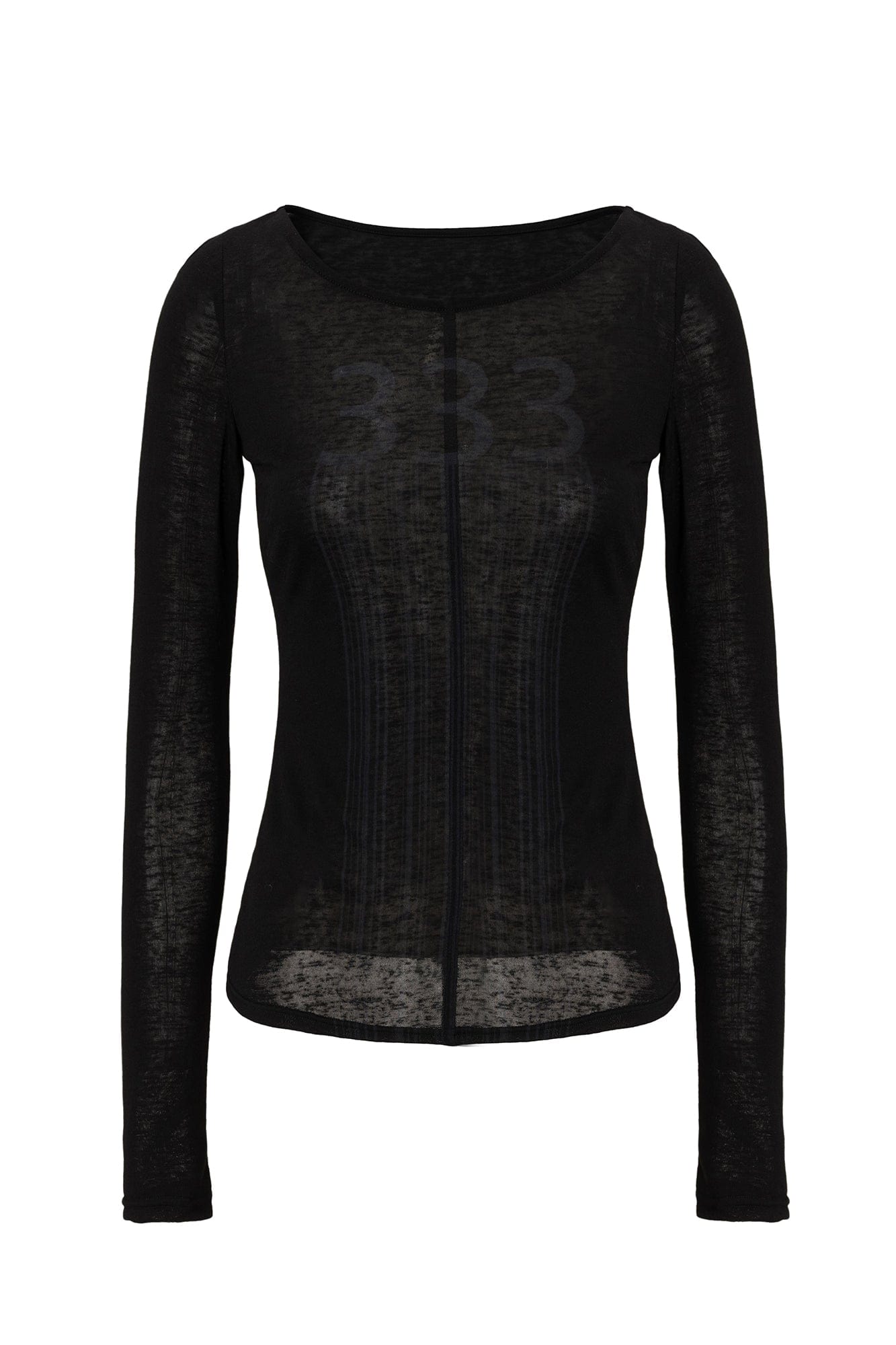 EMOHA 333 Graphic Sheer Long Sleeve Tee