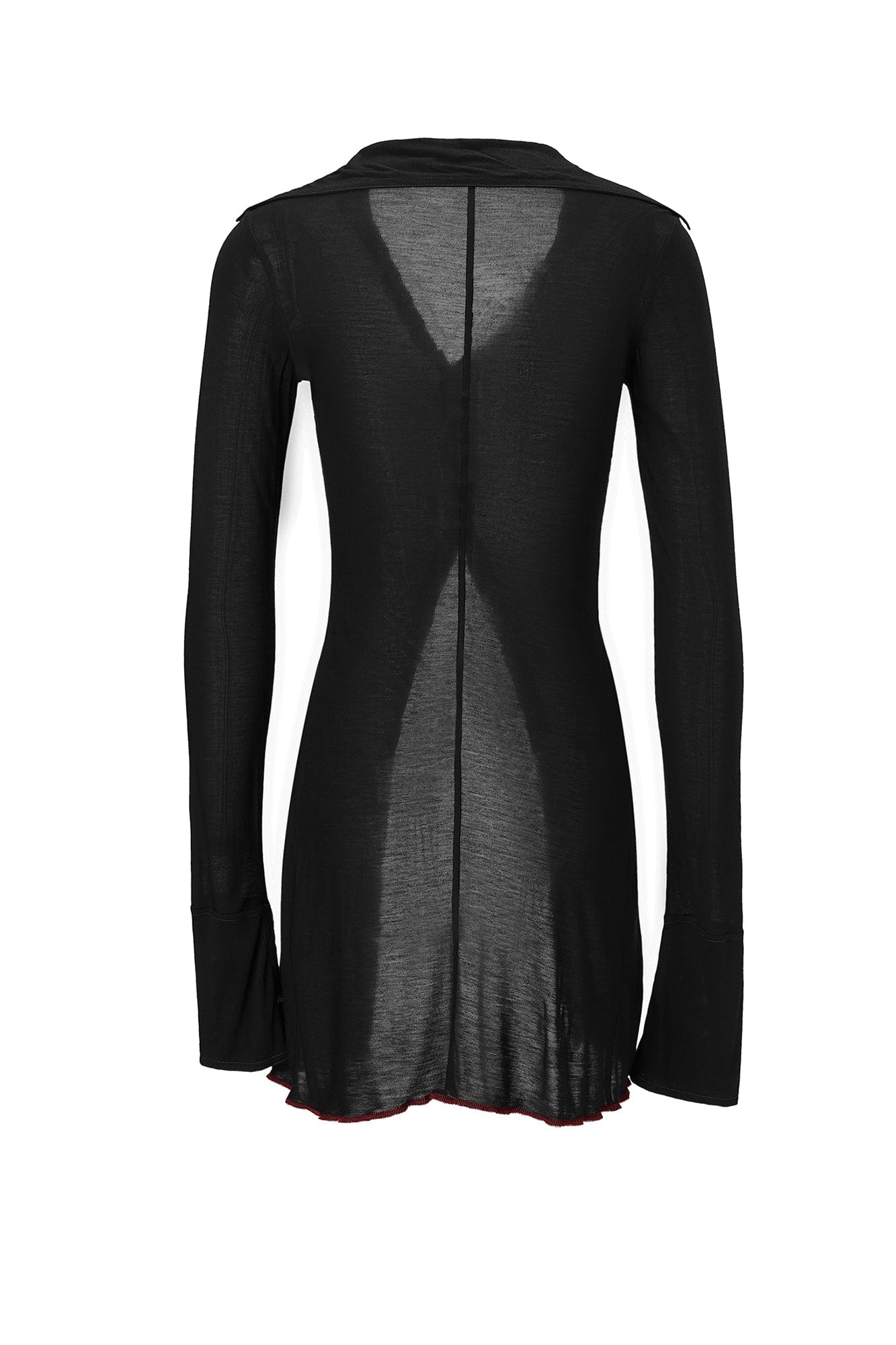 EMOHA Cosmo Lady Sheer Cinched Longline Shirt