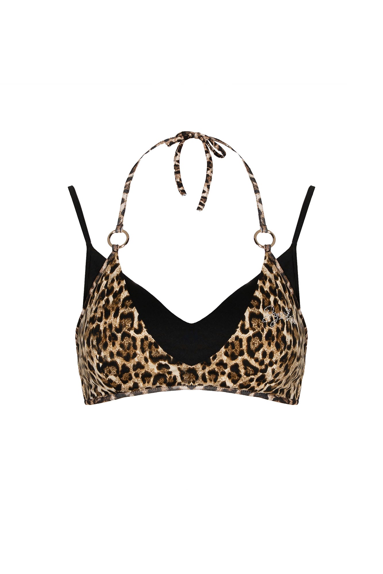 JYOSEI Leopard Full-Print Halter Layered Bra