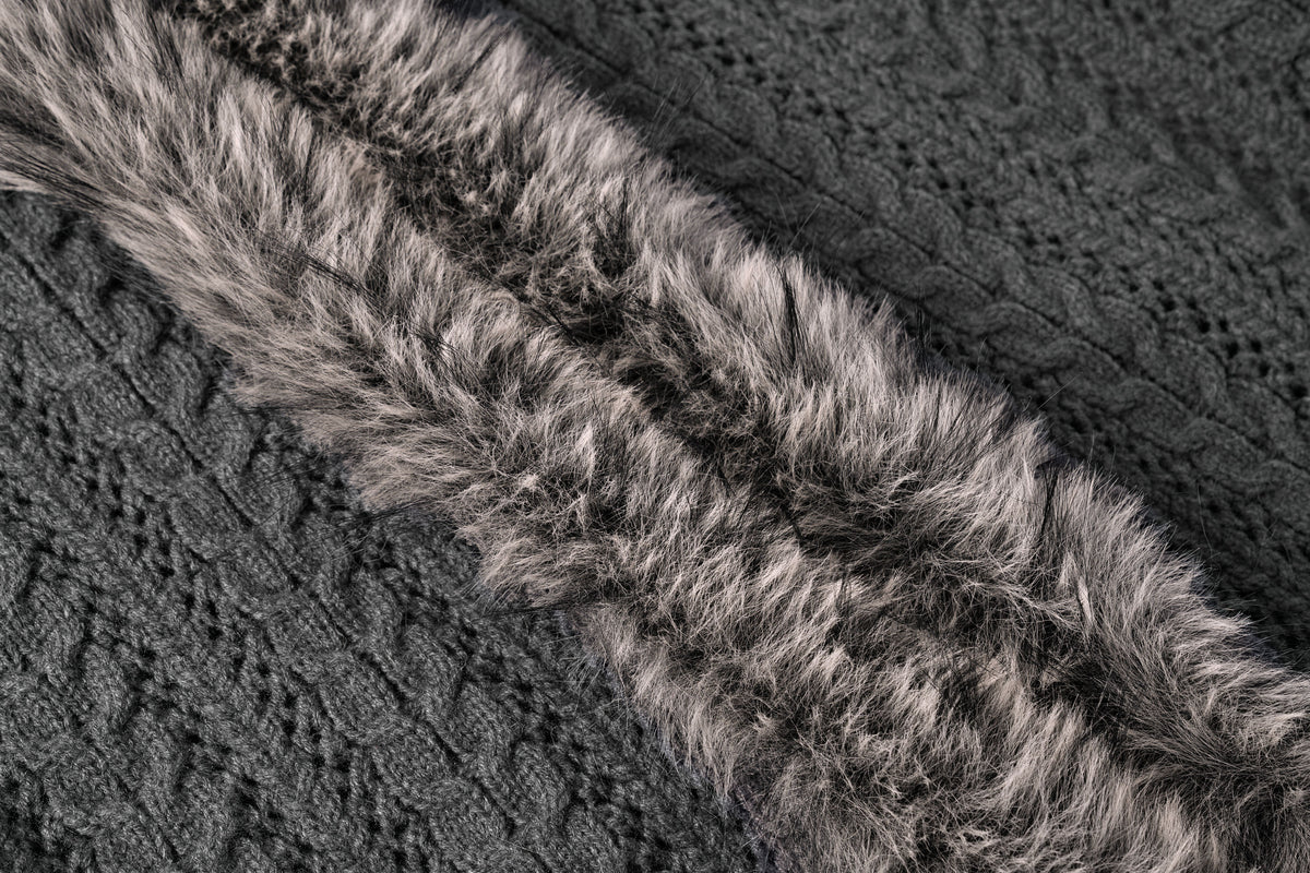 JYOSEI Merino Wool-Blended Cable-Knit Poncho