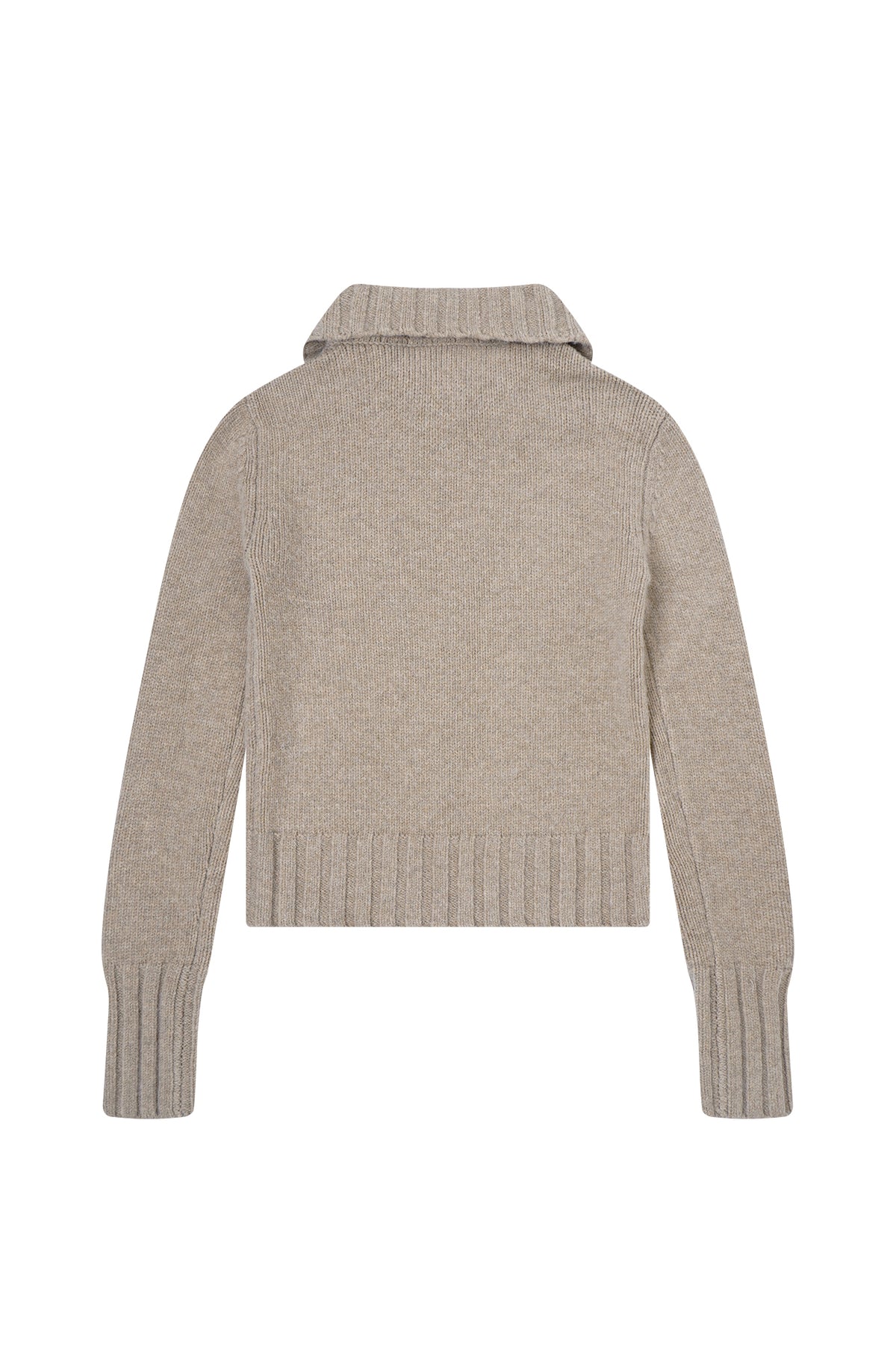 FAYCHUI Diamond Embroidered Ribbed Zip-Up Sweater