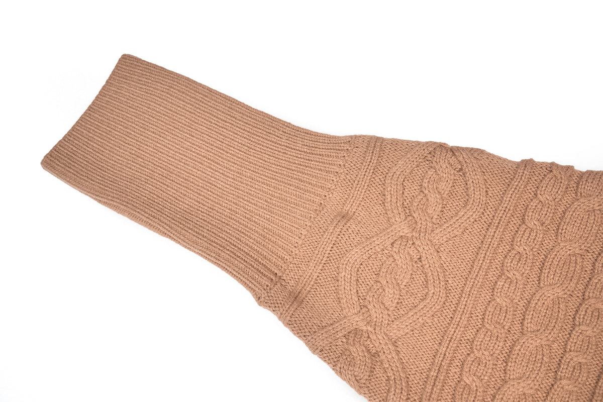 JYOSEI Merino Wool-Blended Spliced Oversized Tie Sweater