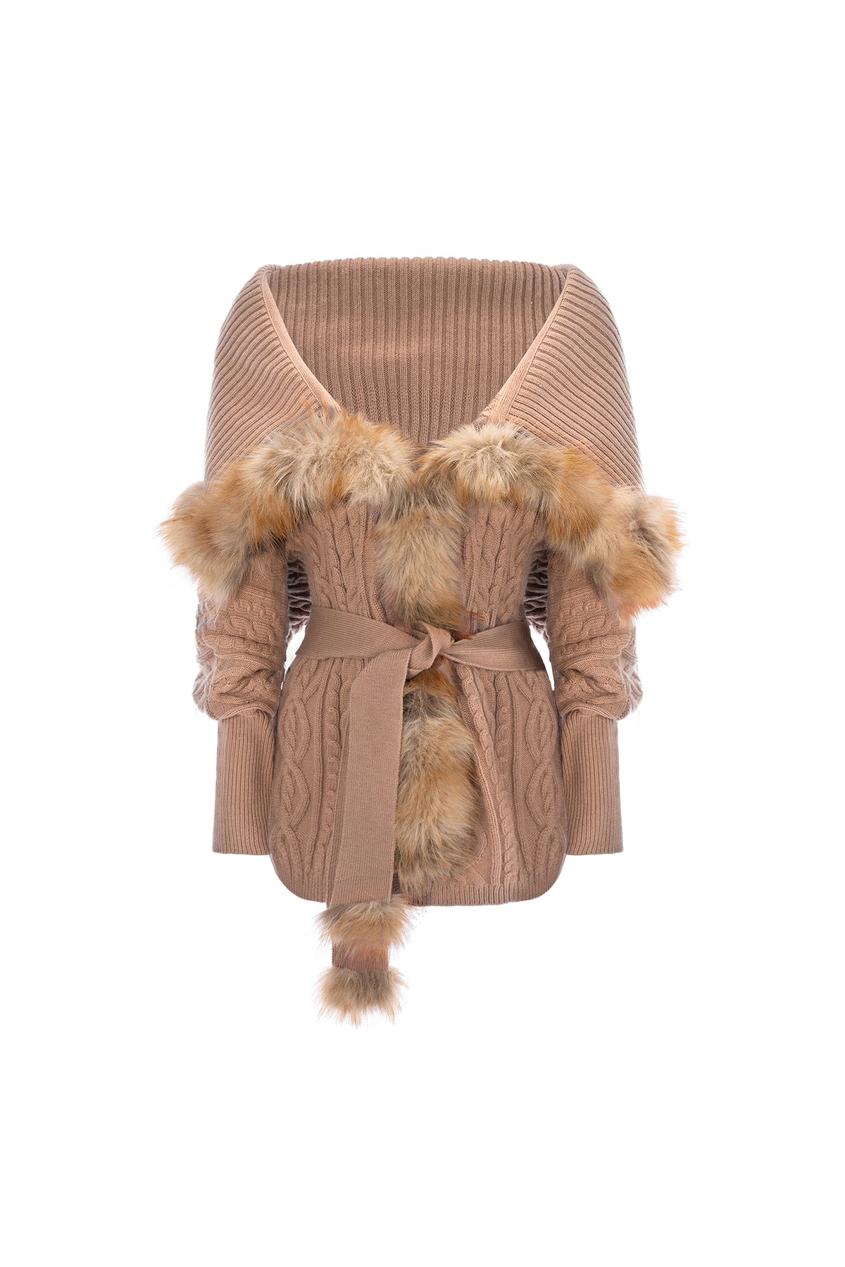 JYOSEI Merino Wool-Blended Spliced Oversized Tie Sweater