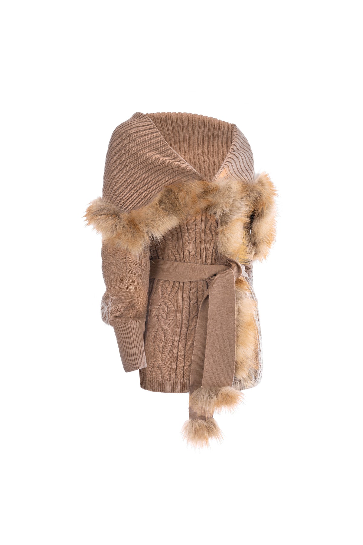 JYOSEI Merino Wool-Blended Spliced Oversized Tie Sweater