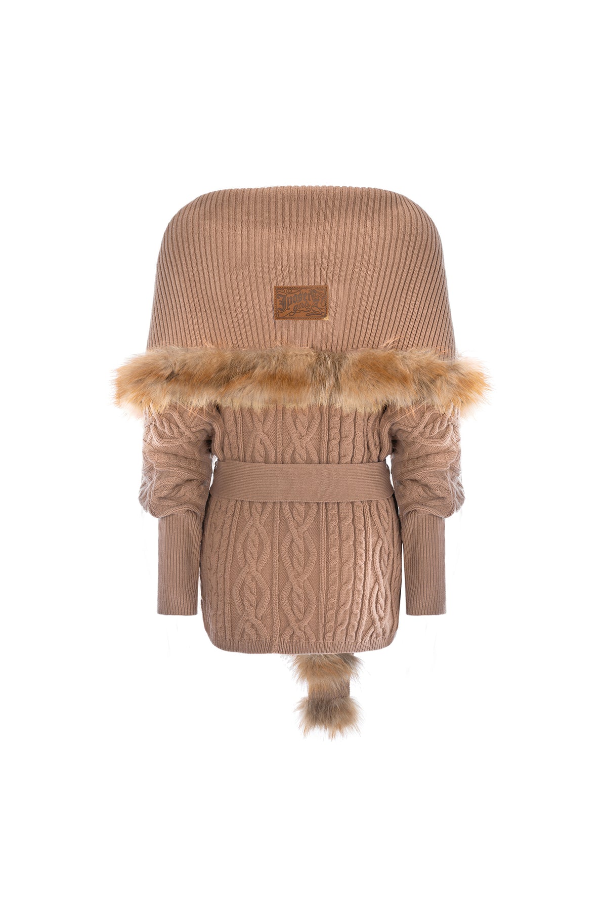 JYOSEI Merino Wool-Blended Spliced Oversized Tie Sweater
